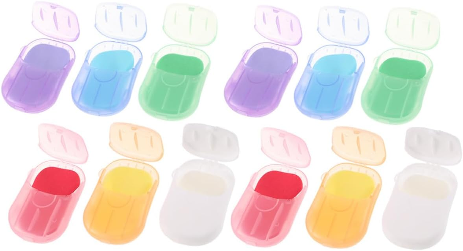 UPKOCH 12 Boxes Portable Travel Soap Sheets Water-Soluble Hand Wash Soap for Camping Hiking and Outdoor Activities Compact Foam Paper for Convenient Cleaning image number 3