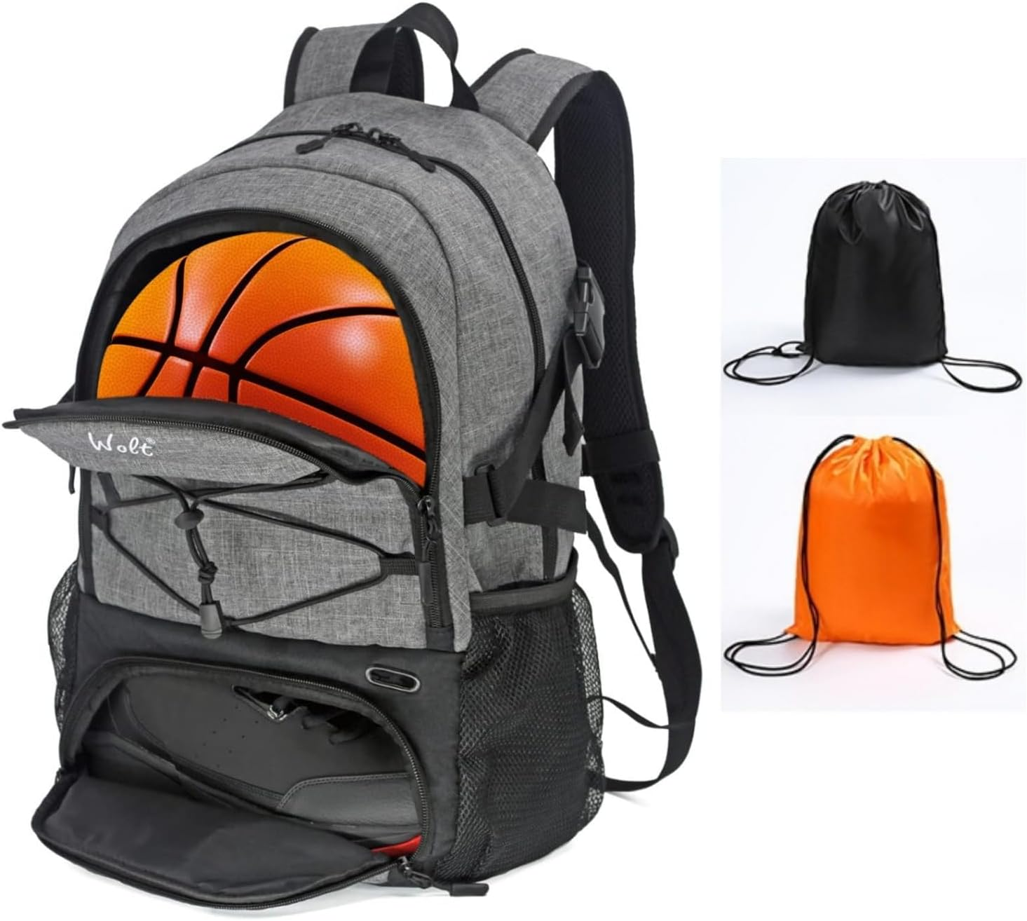 Basketball Backpack Large Sports Bag with Separate Ball Holder & Shoes Compartment, Best for Basketball, Soccer, Volleyball, Swim, Gym, Travel - Camouflage Blue image number 2