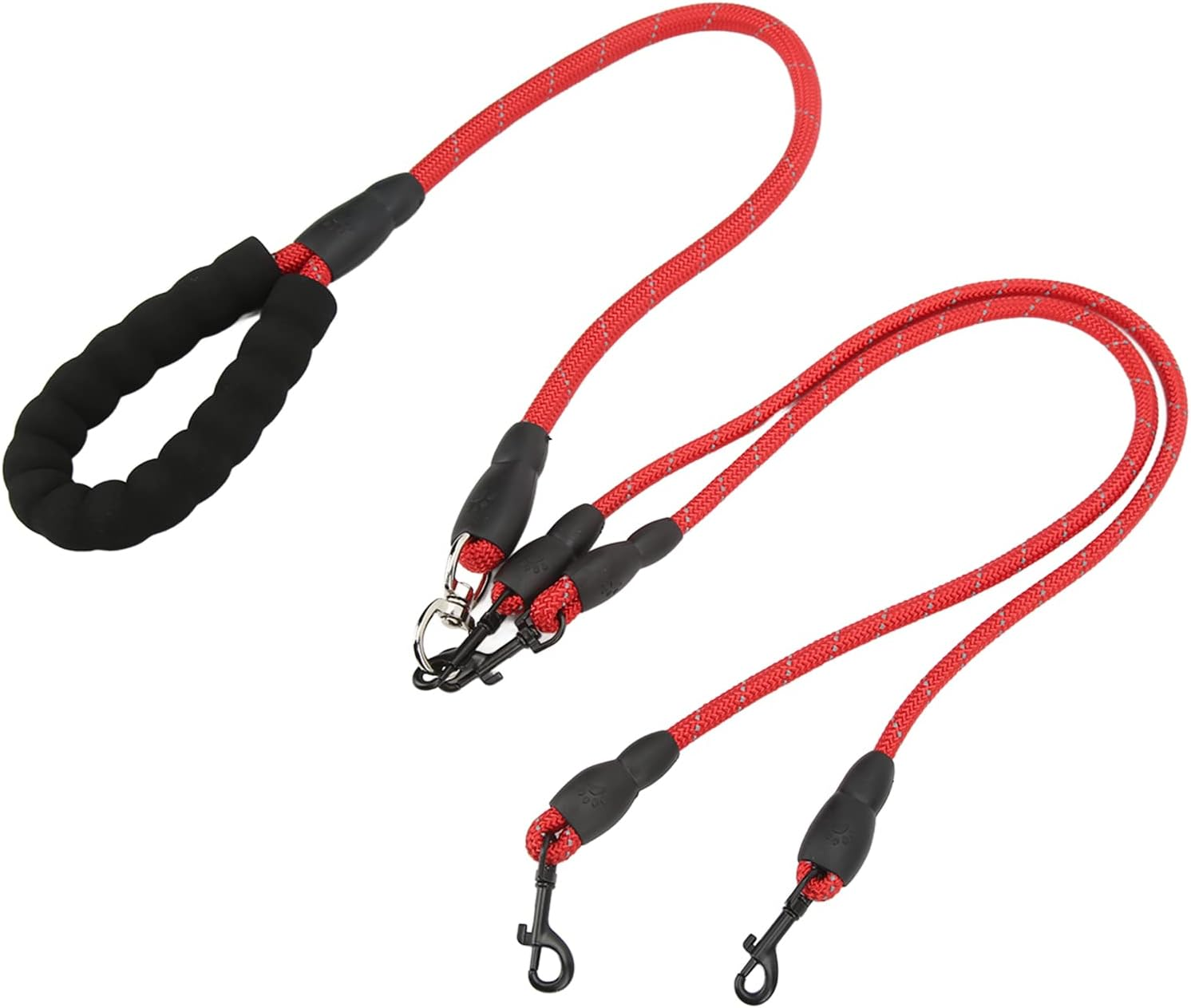 Dog Leash, 360&deg; Rotation Reflective Dog Walking Leash with Foam Handle, Heavy Duty Large Dog Leash for Small Medium and Large Dogs Hiking Camping Backyard Beach (Red) image number 7