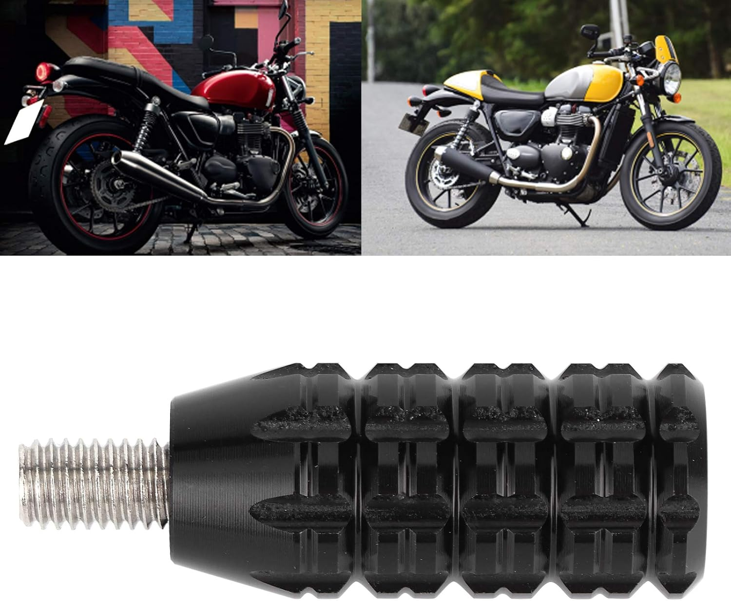 POCREATION Gear Shift Lever Pedal, Original Standard Enlarger Foot Peg Fits for Triumph Street Scrambler Bonneville T100(Black) image number 5