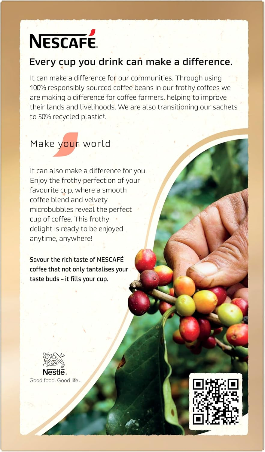 NESCAF&Eacute; Cappuccino Coffee Sachets 80 Pack, 8 X 10 Pack image number 3