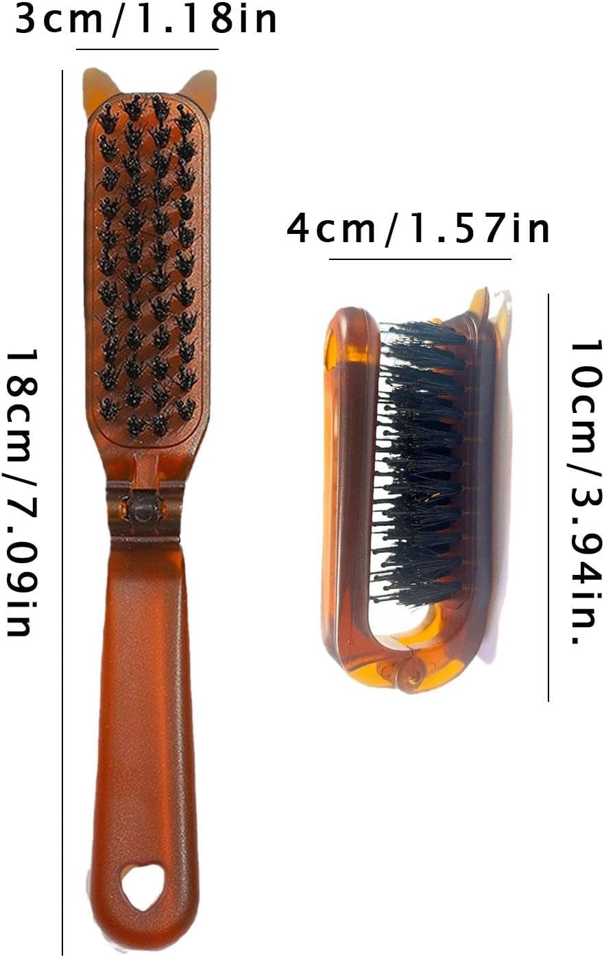FOLDING HAIR BRUSH - Compact Travel Hair Brush, Foldable Brush with Folding Handle | Portable Retractable Hair Comb for Travel, Folding Brush for Hair Care and Styling on the Go image number 2