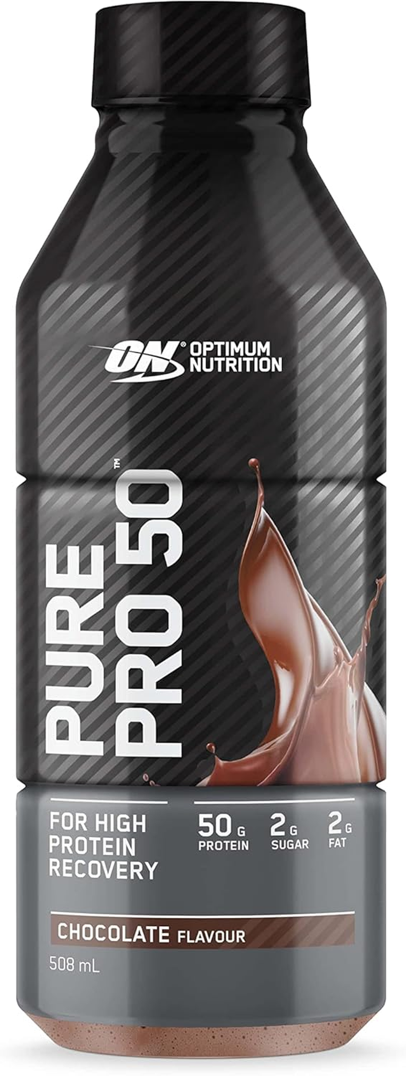 OPTIMUM NUTRITION Pure Pro 50 Protein Drink, Chocolate Flavour, 508Ml, 12 Pack