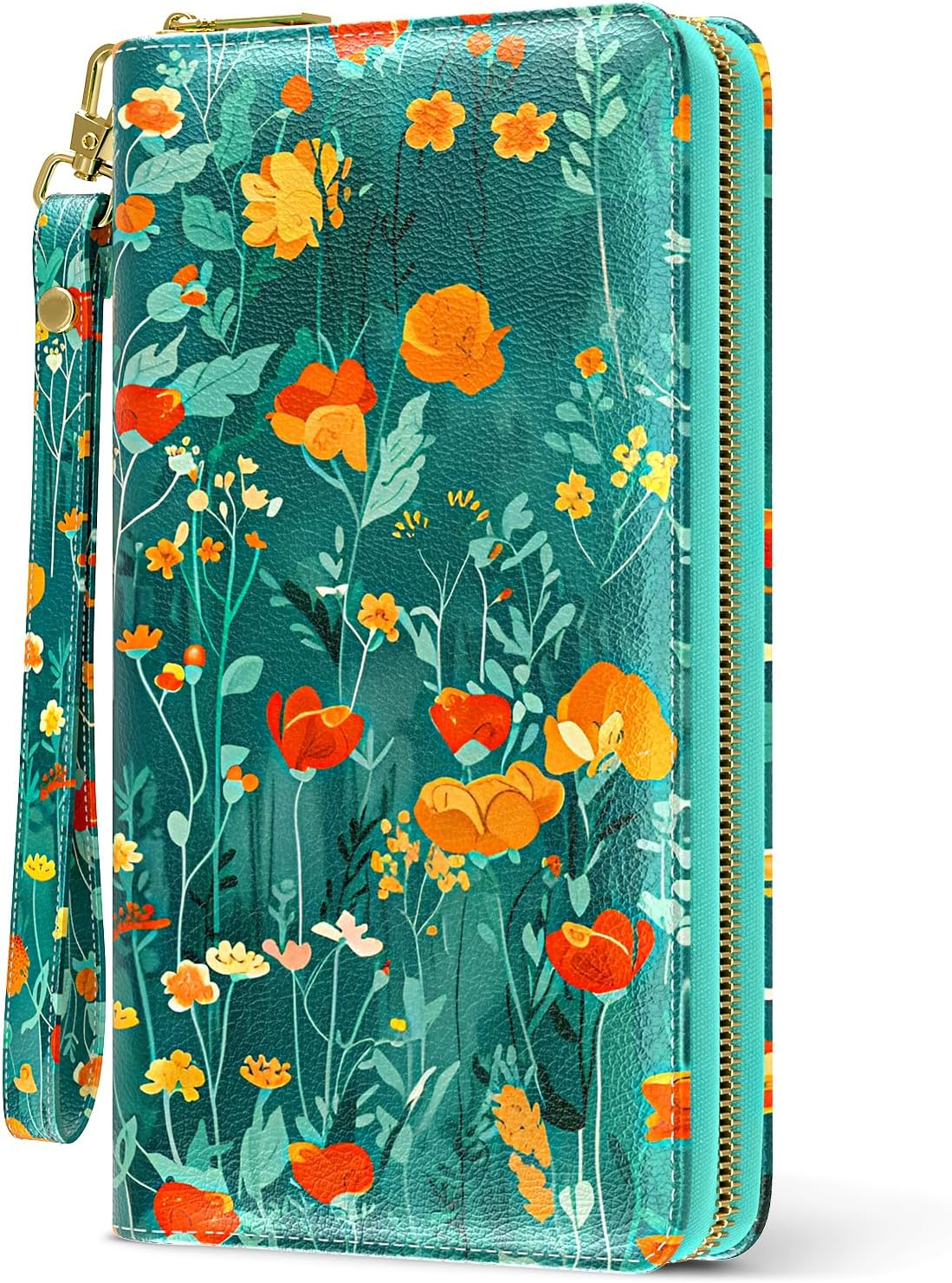 Aiawoxc Womens Wallet, RFID Wristlet Wallets for Women, Ladies Clutch Purses, Large Travel Card Holder with Phone Holder, Fine Cat