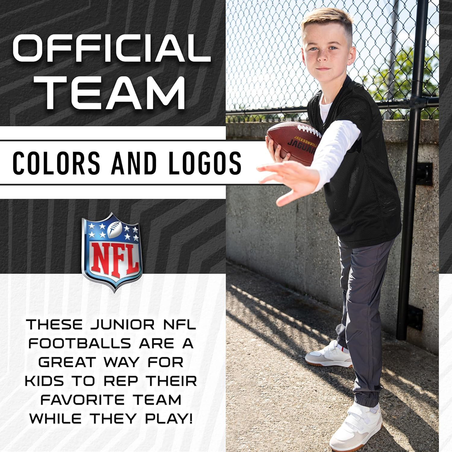 Franklin Sport NFL Team Football - Youth Junior Size Football for Kids - Official NFL Team Logo + Colors Youth Football - Kids NFL Fan Shop Football image number 4