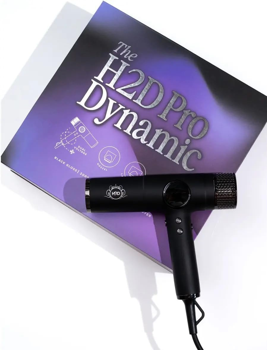 H2D Pro Dynamic Black Gloss 2000W Professional Hair Dryer image number 3