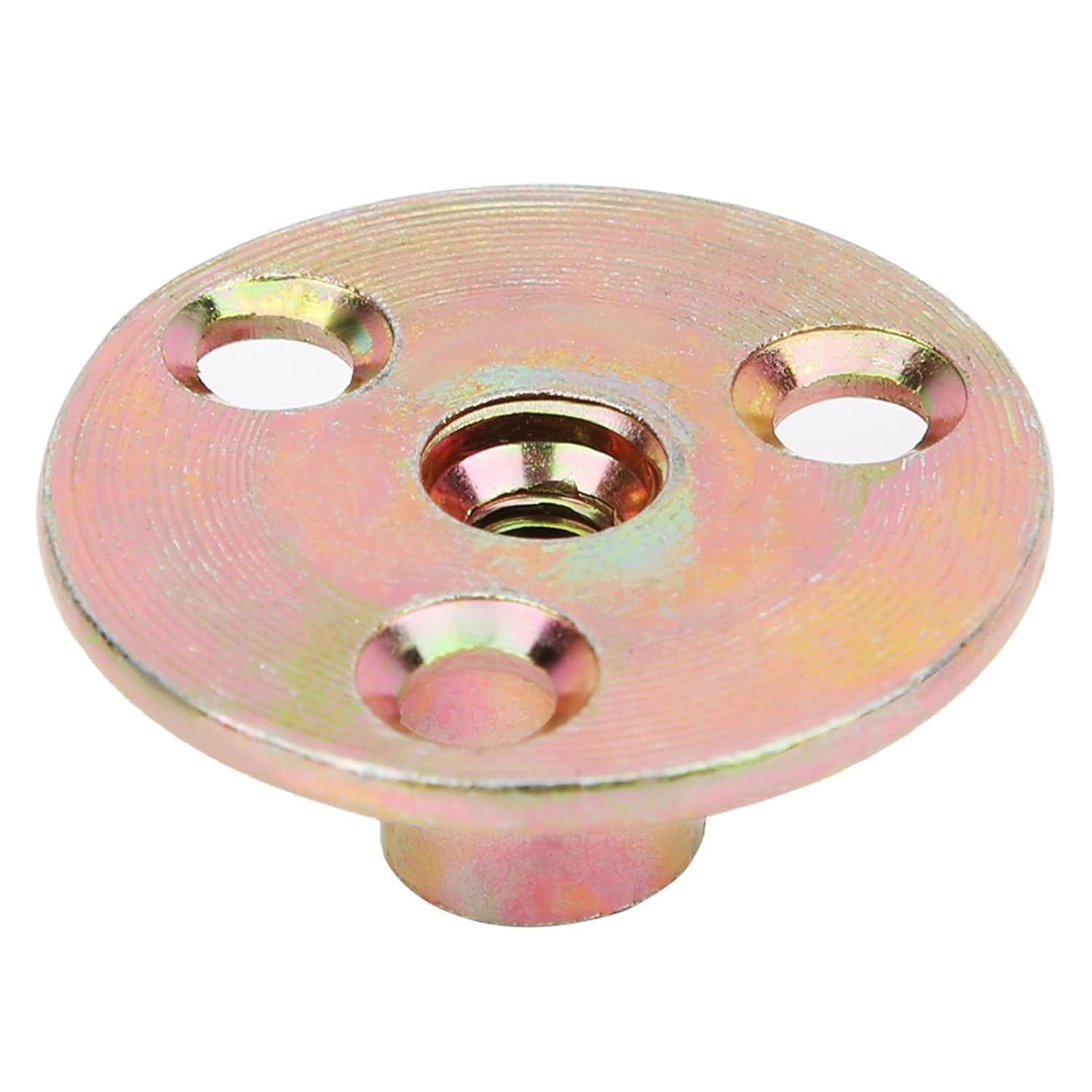 5Pcs Flange Coupling 3 Hole Lock Nuts T Nut Flange Galvanized Iron Furniture Fixing Tee round Base Nut for Furniture Fixing and Connection (M8) image number 3