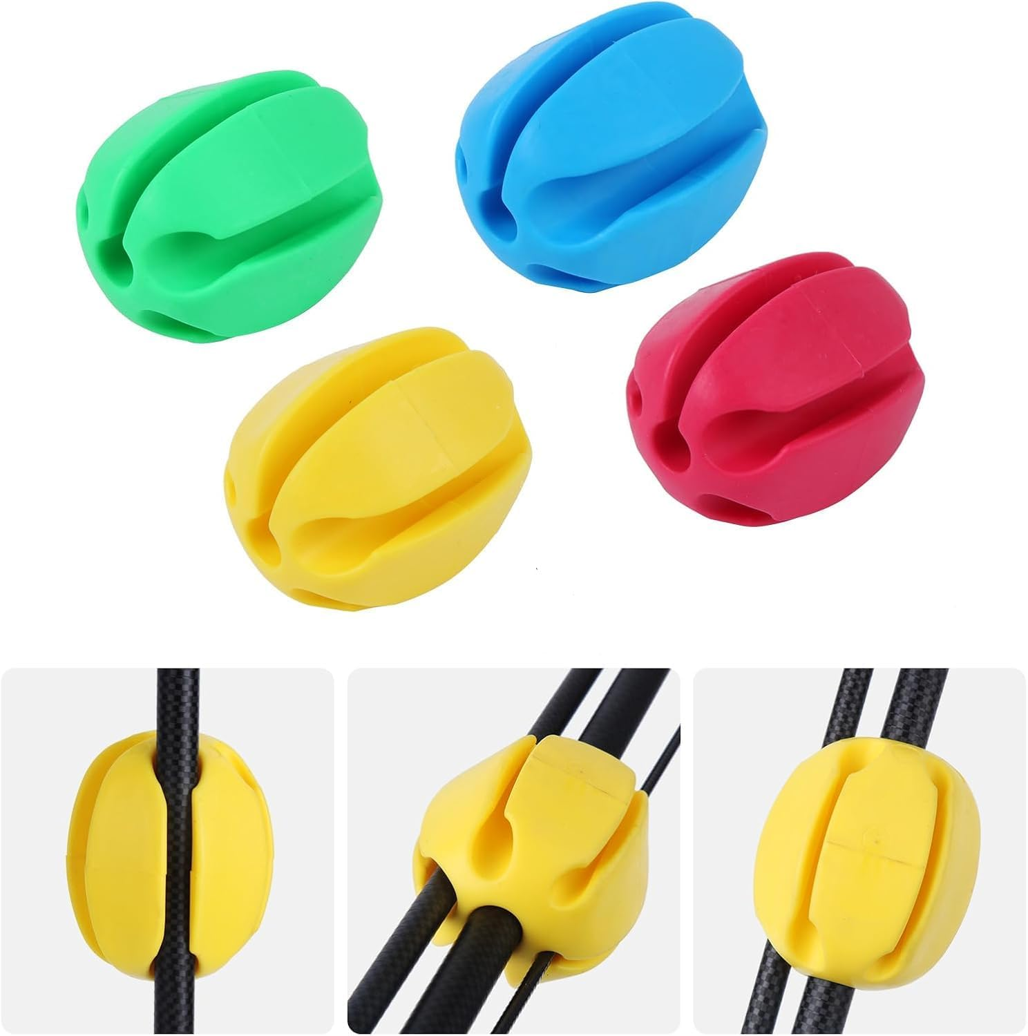 Shuoteng Silicone Fishing Rod Clips, 10Pcs 5 Hole Portable Fishing Rod Fixed Balls, Portable Fishing Rod Fixed Ball Rubber Fishing Pole Clips image number 3