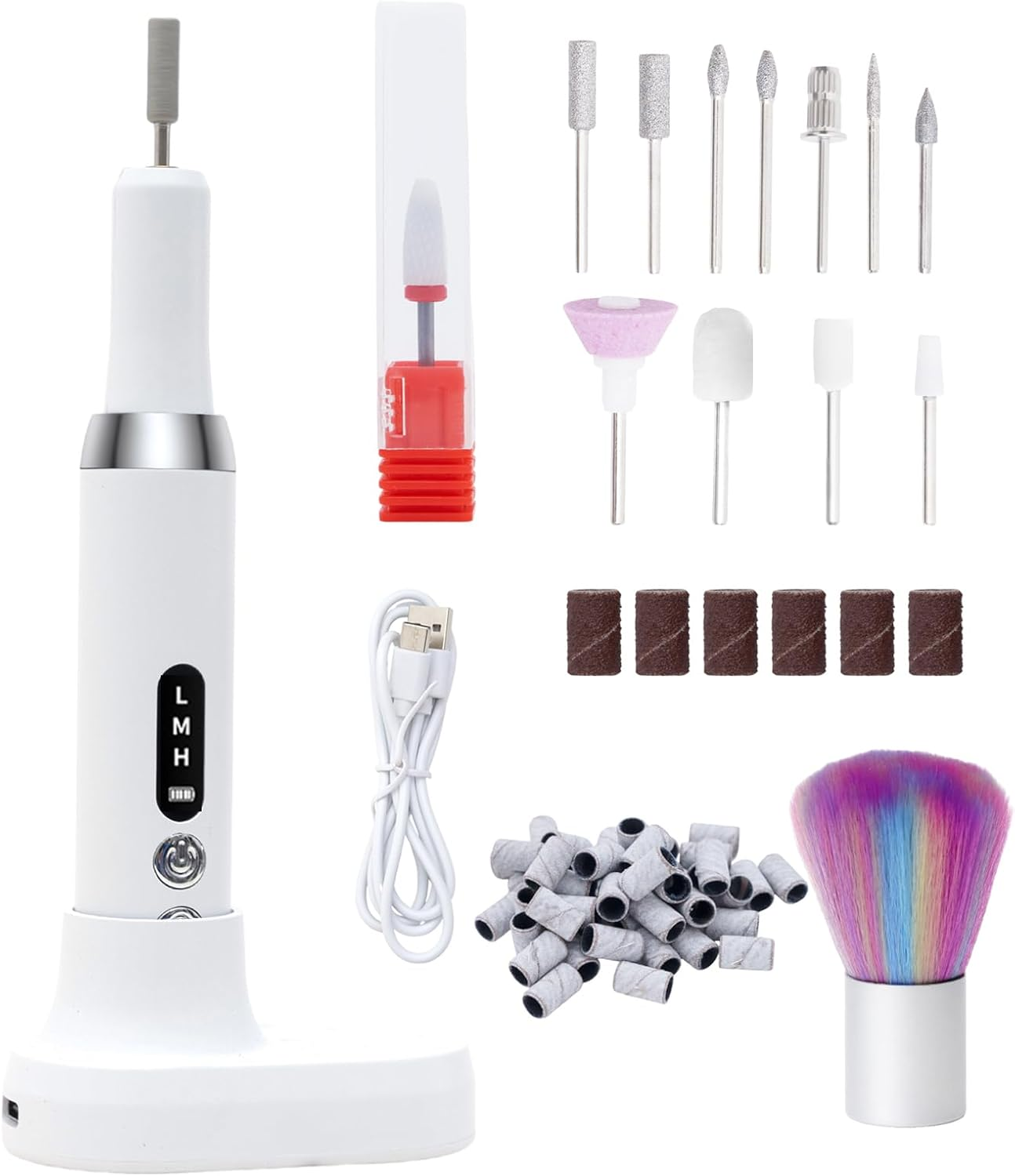 Emmuic Professional Cordless Nail Drill Kit &ndash; Electric Nail File for Acrylic, Gel & Dip Powder Nails, Rechargeable & Portable Manicure Pedicure Machine, Lightweight with 6 Bits image number 5