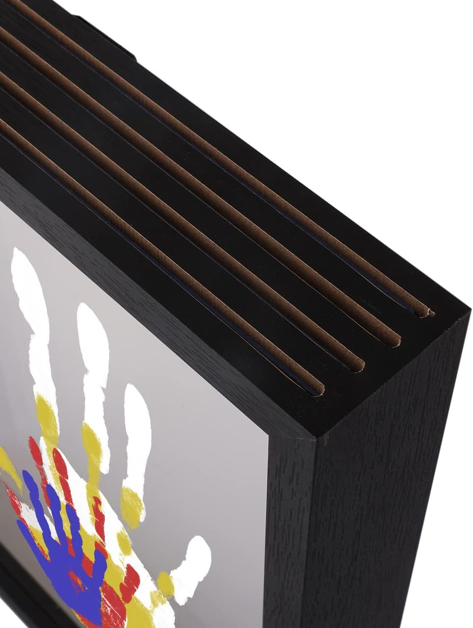 Family Handprint Kit, DIY Craft Keepsake Wooden Frame, Endless Gift Set, Non-Toxic Paints, Transparent Sheets (Black) image number 3