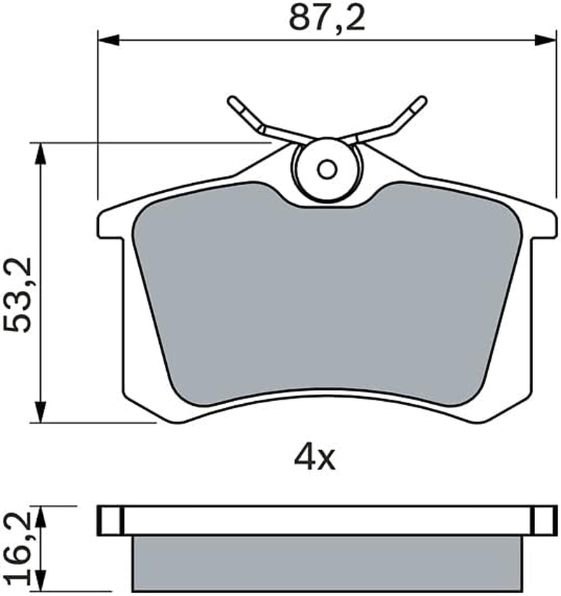 BOSCH BP1295 Blue Line Rear Brake Pad Set Fits VW Passat B7 1996-2022 (May Also Fit Other Vehicle Applications) image number 6