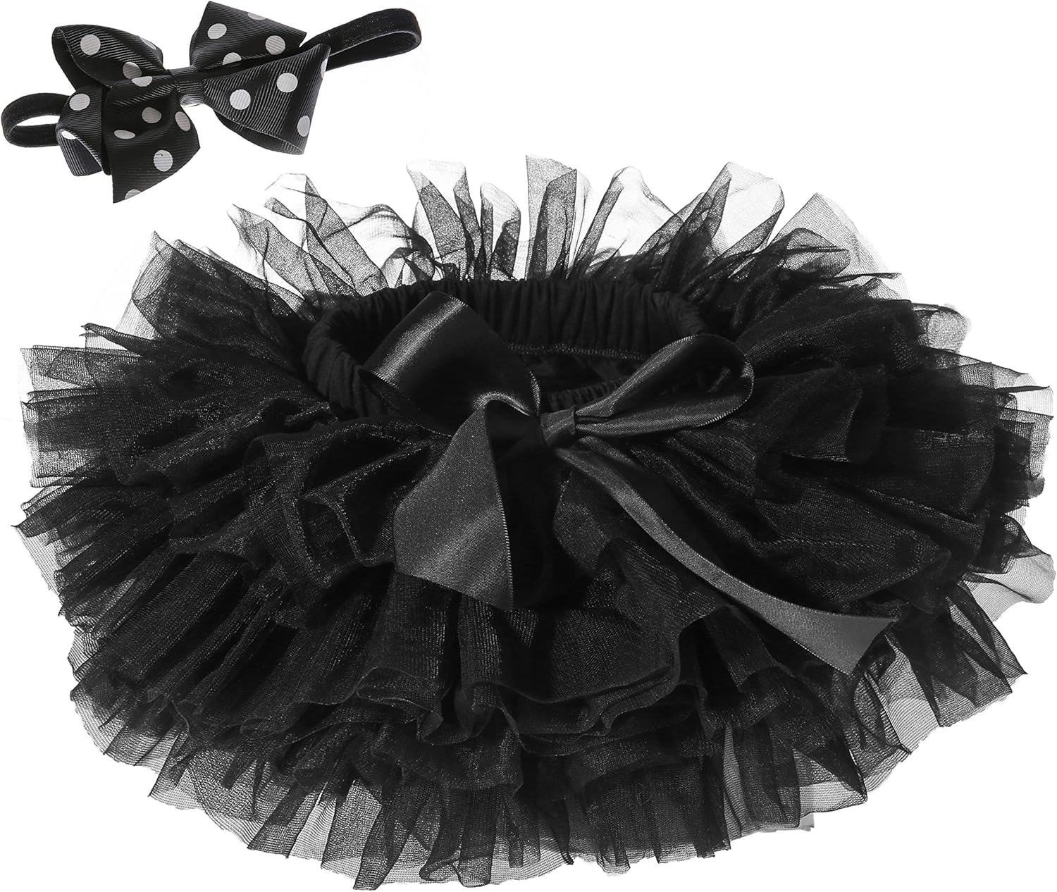 Baby Girls Tutu Skirt Headband Set Toddler Ruffle Tulle Diaper Covers 6-24 Months