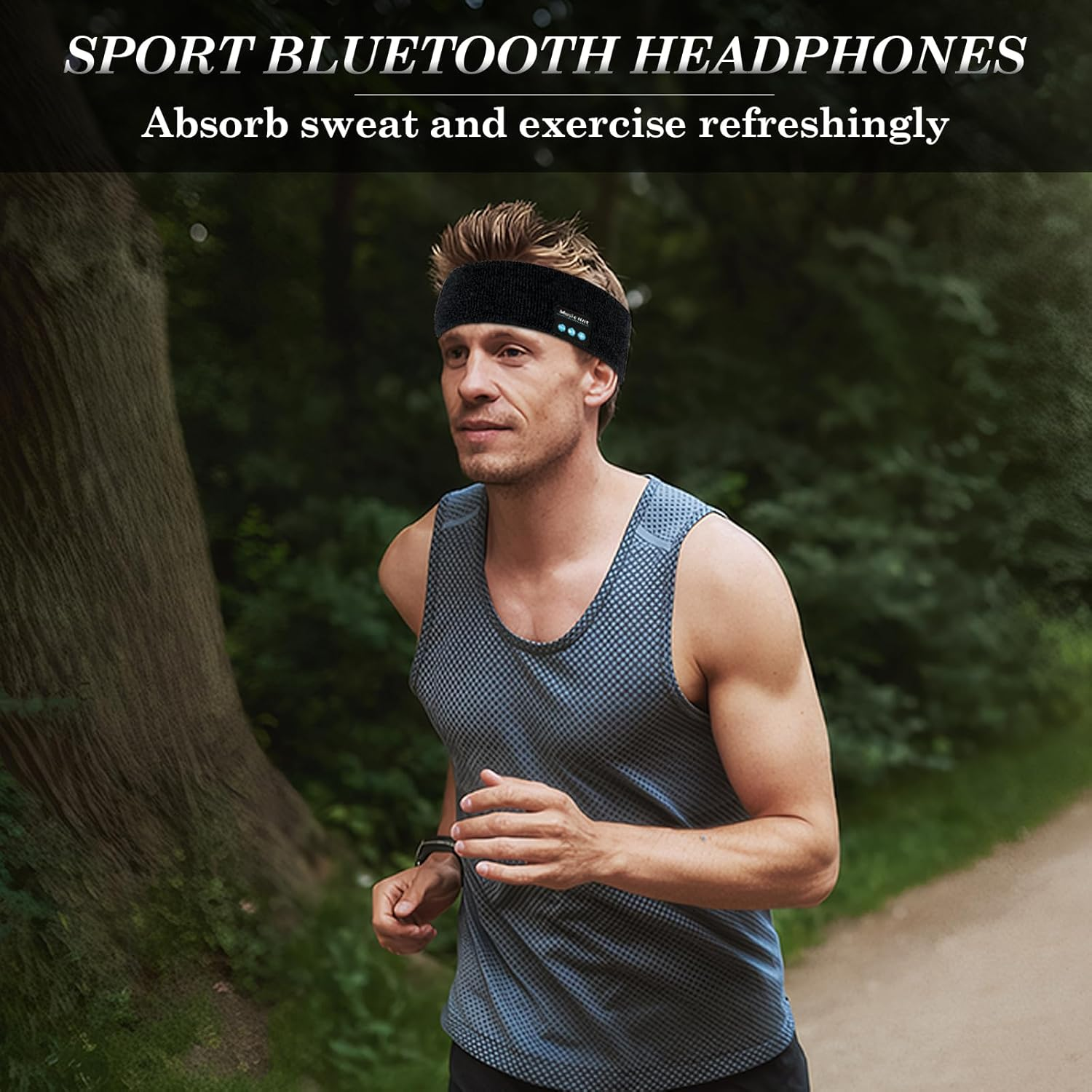 Bluetooth Kopfh&ouml;rer Stirnband, Schlafkopfh&ouml;rer Sport Mit 6-10 Std Spielzeit, Atmungsaktives Schwei&szlig;absorbierendes, Seitlichen Reglern Kopfh&ouml;rer Laufen Yoga M&auml;nner Frauen, Hifi Stereo Tech image number 5