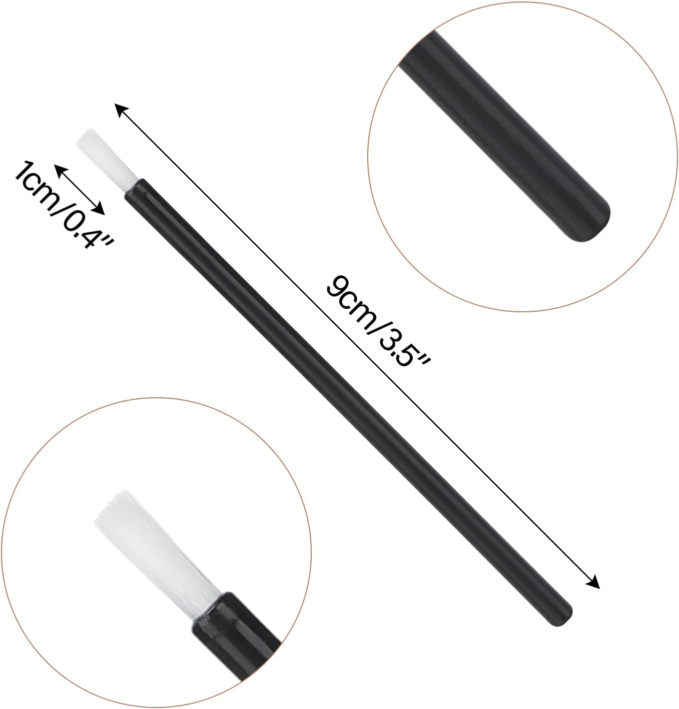 GCQQ 50PCS Disposable Lip Brushes, Black Lipstick Applicator, Lip Wands Makeup Beauty Tool Kits PYO Cookie Paint Brush (Black) image number 6