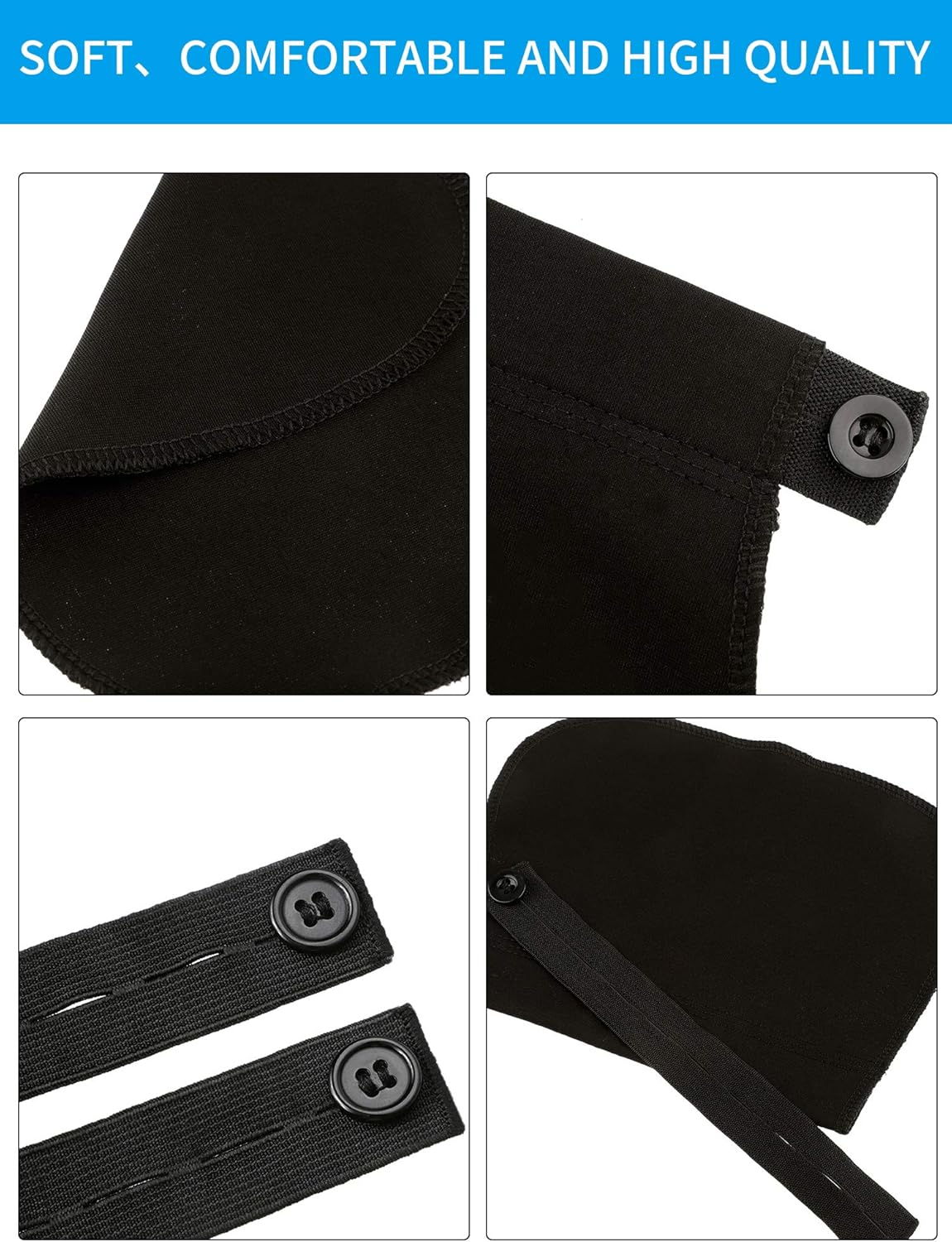 8 Pieces Waist Extender Set, Maternity Pants Extender Adjustable Pant Button Extenders Elastic Waistband Extender for Men or Pregnancy Women, 2 Colors image number 3