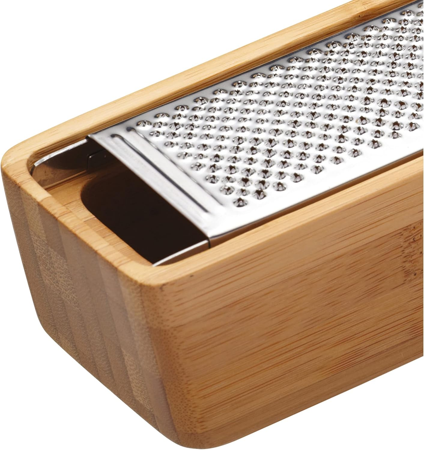 Kitchencraft World of Flavours Parmesan Cheese Grater with Handle, Bamboo Wood/Stainless Steel, 27.5 X 6 X 5 Cm image number 2