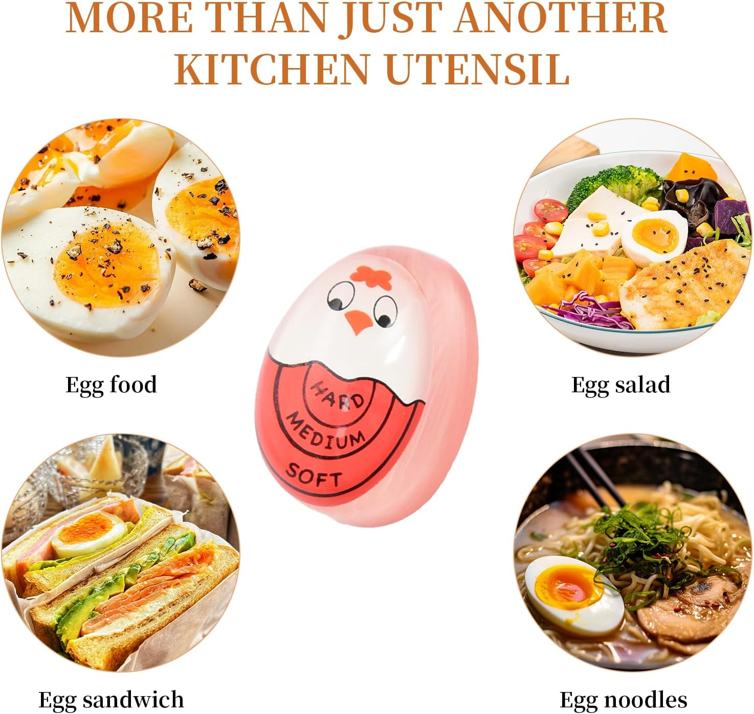 3 Pack Egg Timer Set, Reusable Heat Sensitive Color Changing Egg Timers for Boiled Eggs image number 2