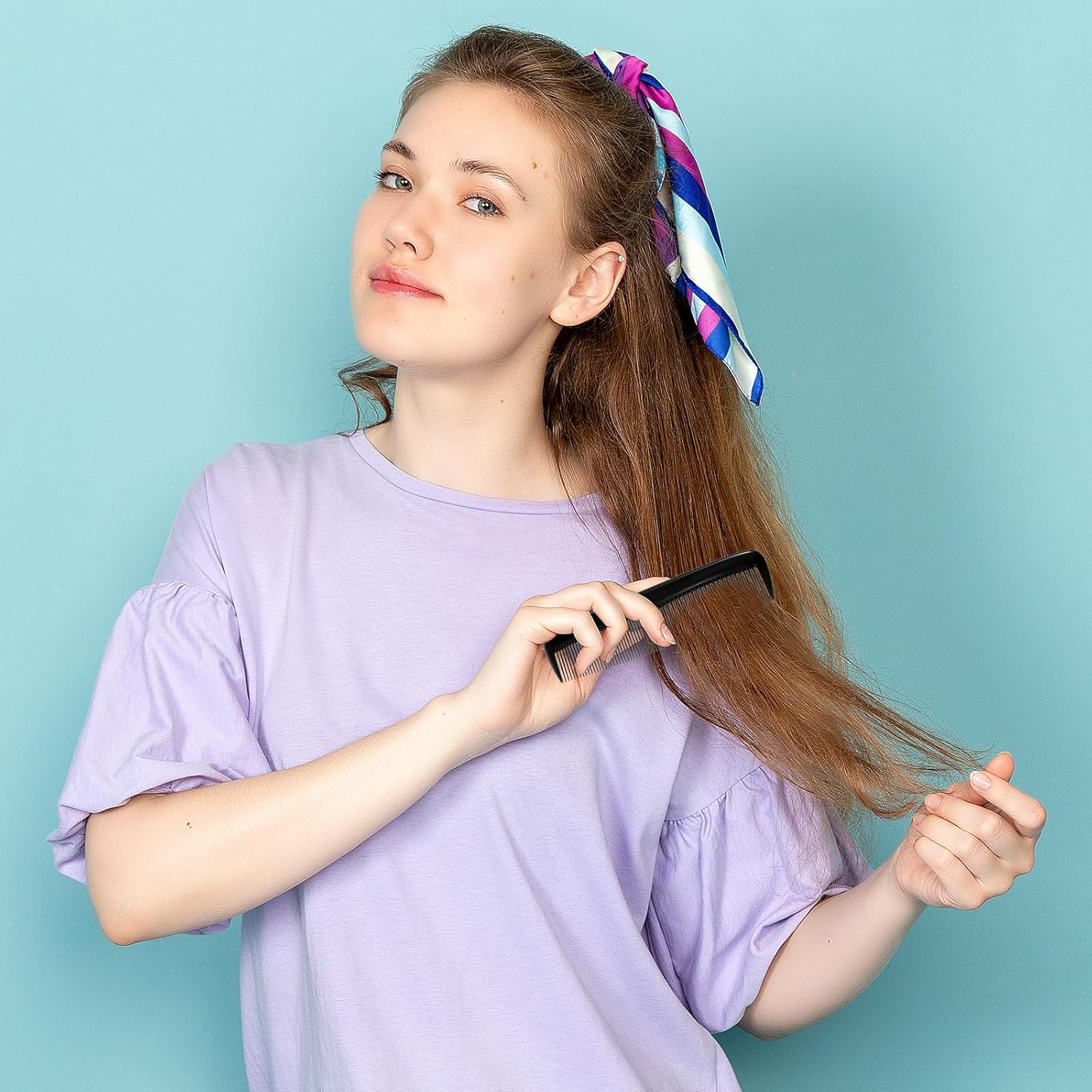 Pack of 30 Plastic Pocket Combs Black Hair Comb Men'S Styling Comb with Fine and Standard Teeth Hair Combs Hair Cutting Combs for Women Hairdresser Hair Care image number 2