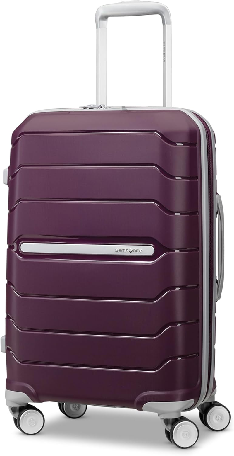 Samsonite Freeform Hardside Expandable with Double Spinner Wheels, Navy, Checked-Medium 24-Inch, Freeform Hardside Expandable with Double Spinner Wheels