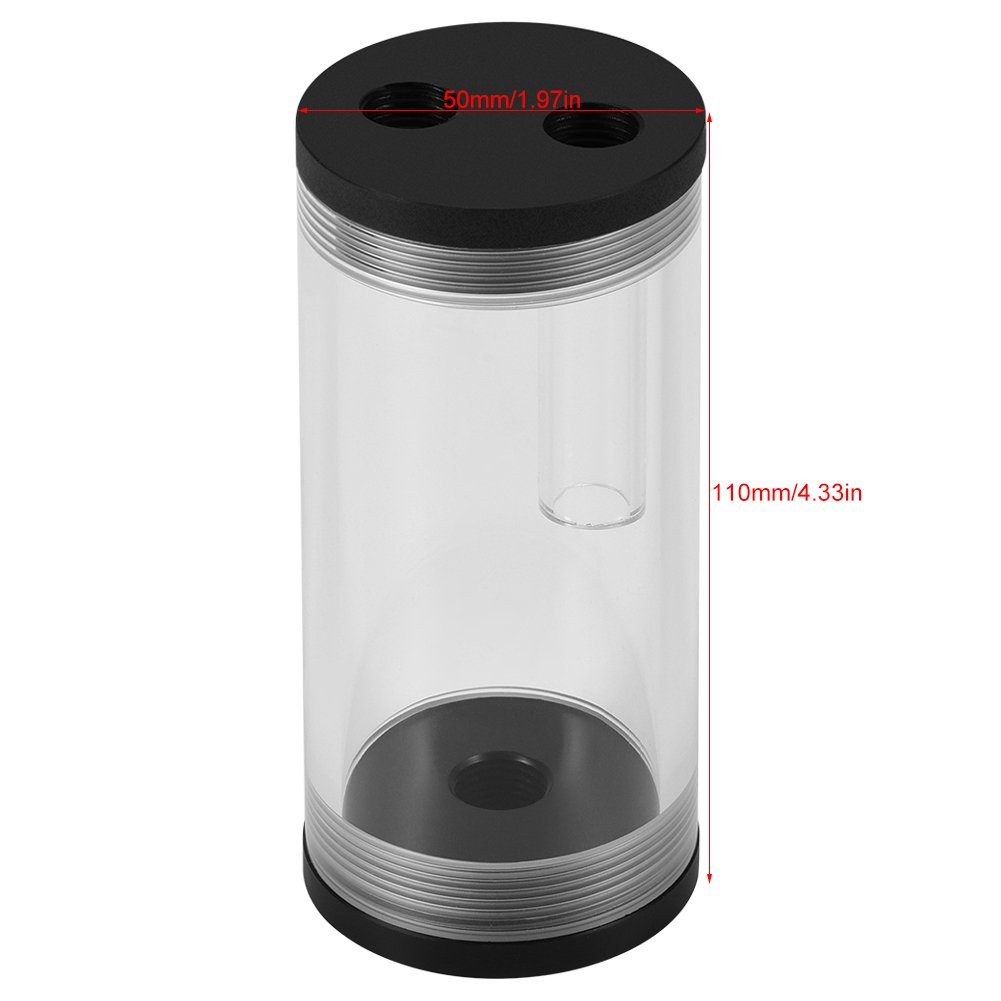 Richer-R Water Cooling Reservoir,Pc Computer Liquid Water Cooling Radiator Acrylic Cylinder Water Reservoir Tank Kit, Noise Reduction to Tight up and Down image number 2