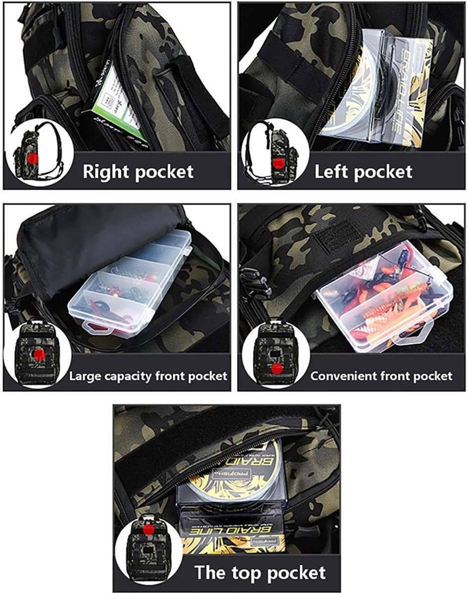 AIMALL Tactical Backpack - Expandable 600D Nylon Military Backpack with MOLLE System, Multiple Compartments, Water-Resistant, Hydration Compatible for Travel and Combat - Black image number 6