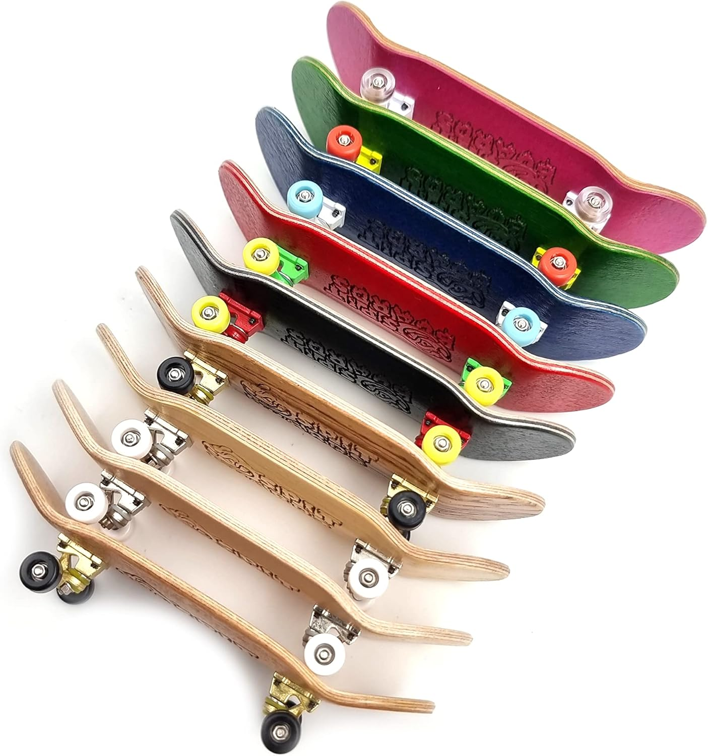 SPITBOARDS 32 Mm Fingerboard Complete Real Wood Set-Up (Pre-Assembled, 5-Layers), Trucks with Lock Nuts, Bearing Wheels, Foam Grip Tape, image number 3