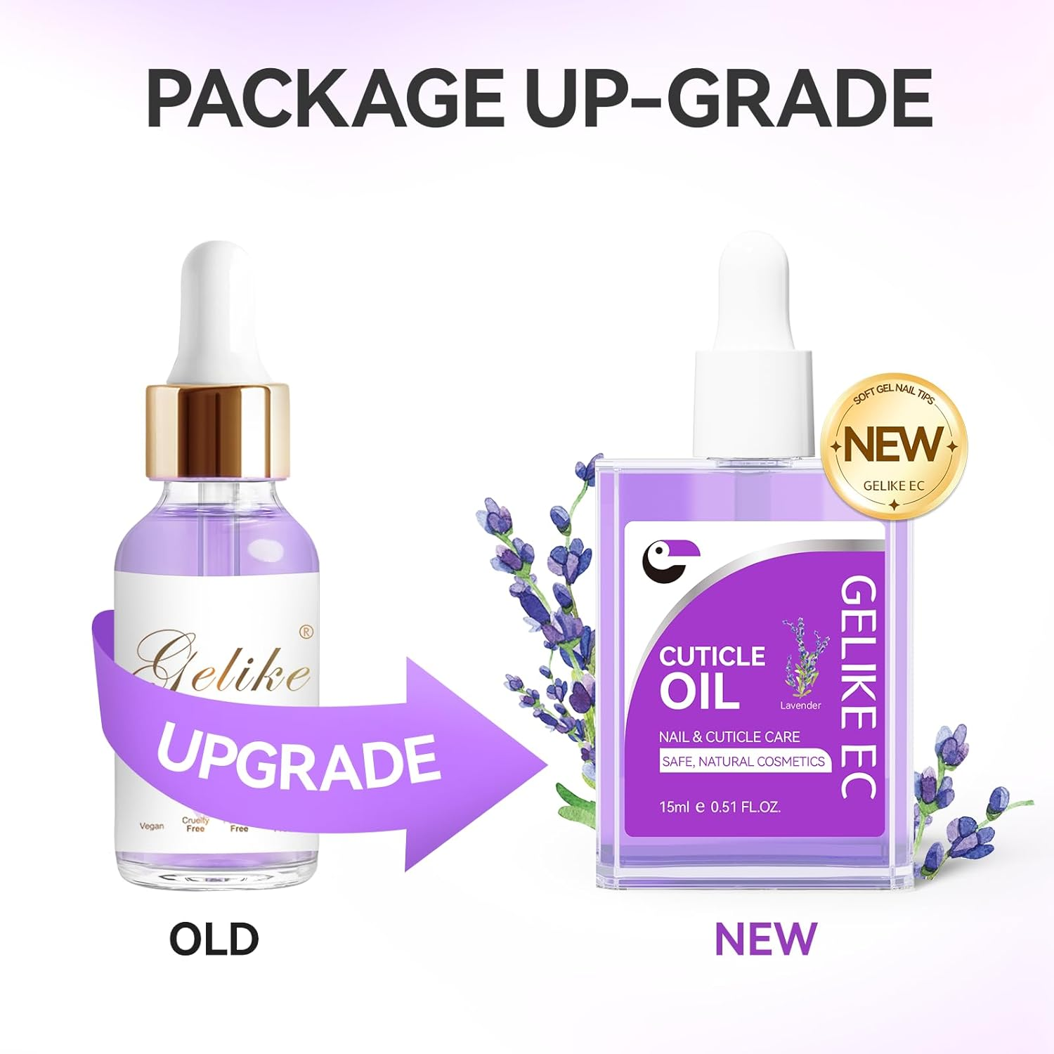 Gelike Nail Cuticle Oil Vitamin E B 100% Pure & Natural Jojoba Bean with Flower Aroma - Soothe & Moisturize Dry Nails and Cuticles image number 1