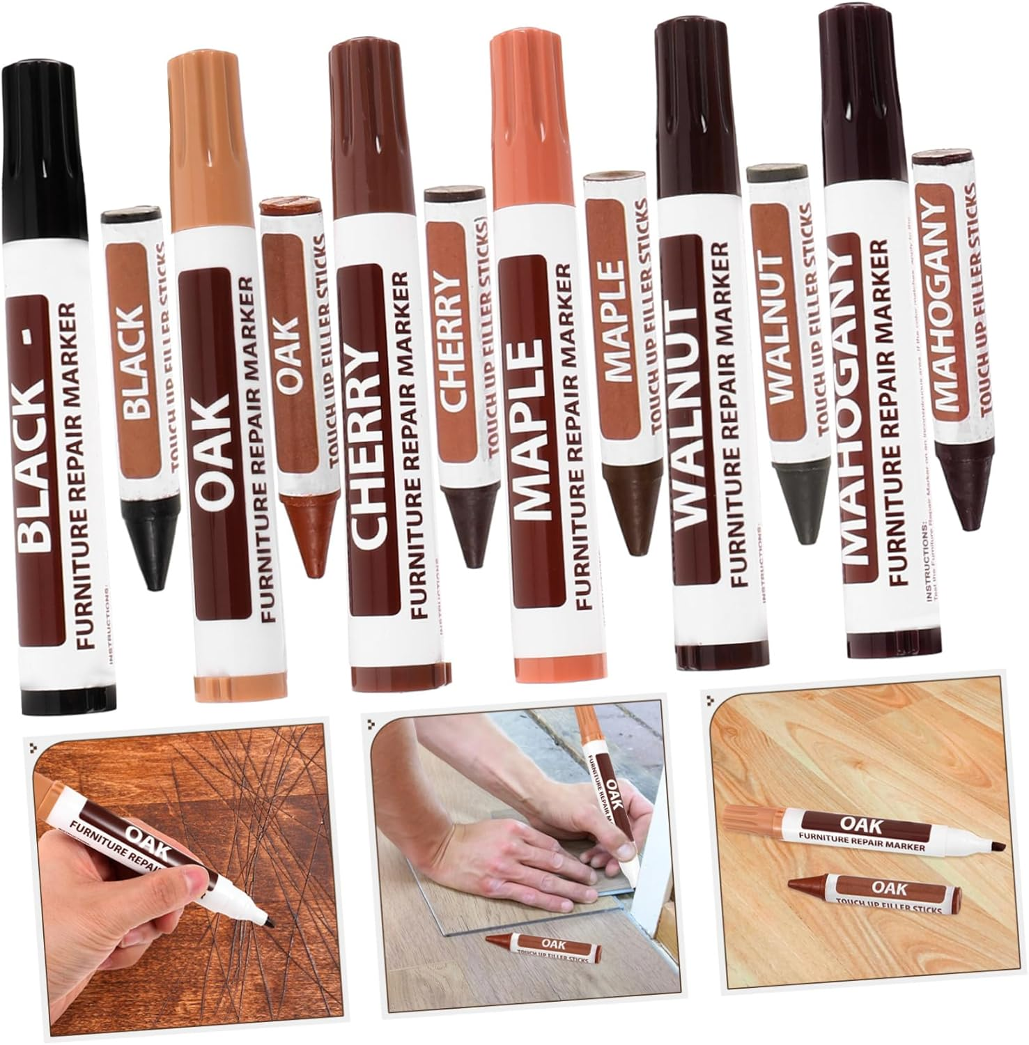 Luxshiny Furniture Marker for Wood Floor Repair Scratch Removal Kit Easy to Use image number 2