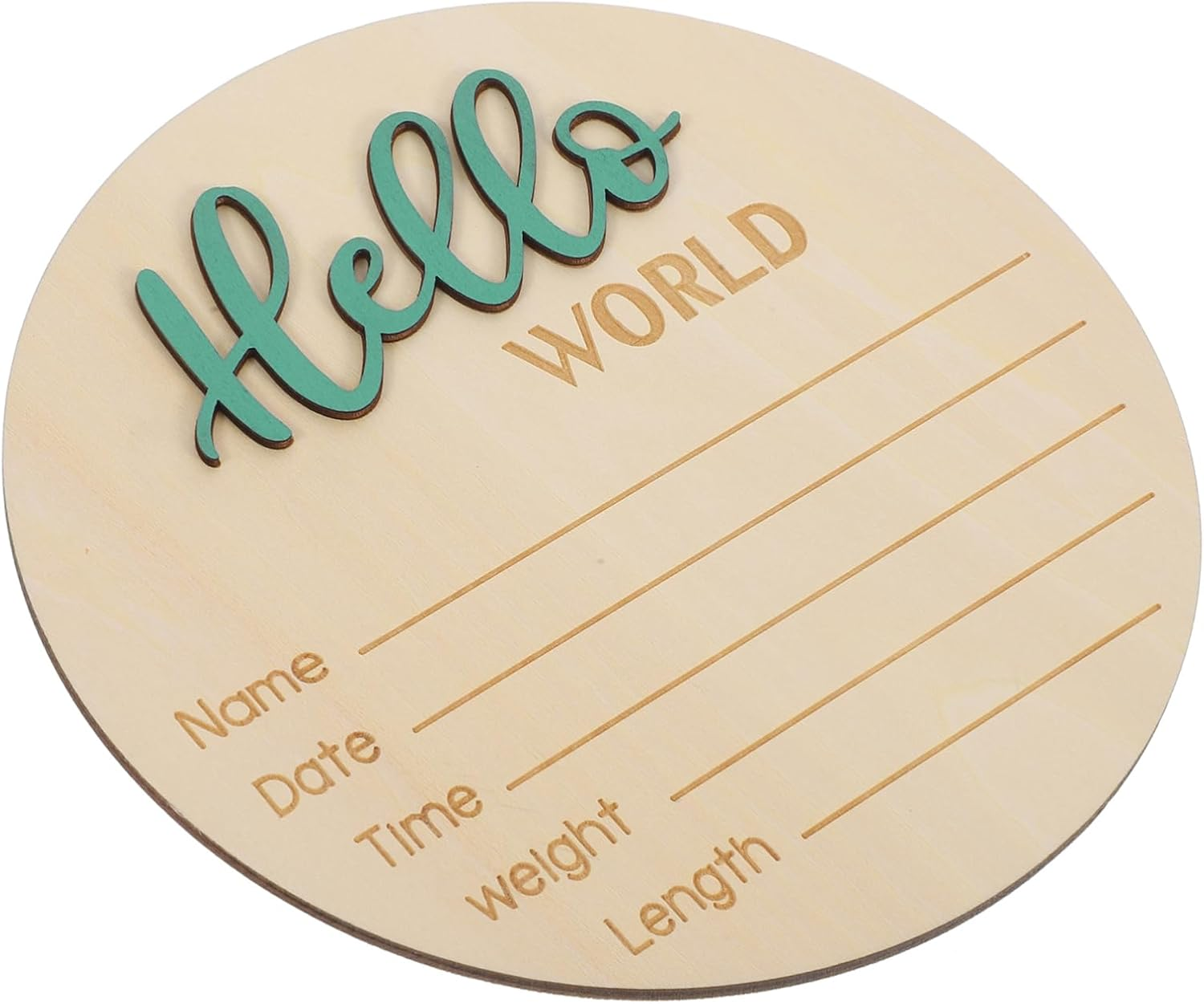 Wooden round Baby Name Sign for Birth Announcement Newborn Photography Prop Infant Nursery Decor image number 2