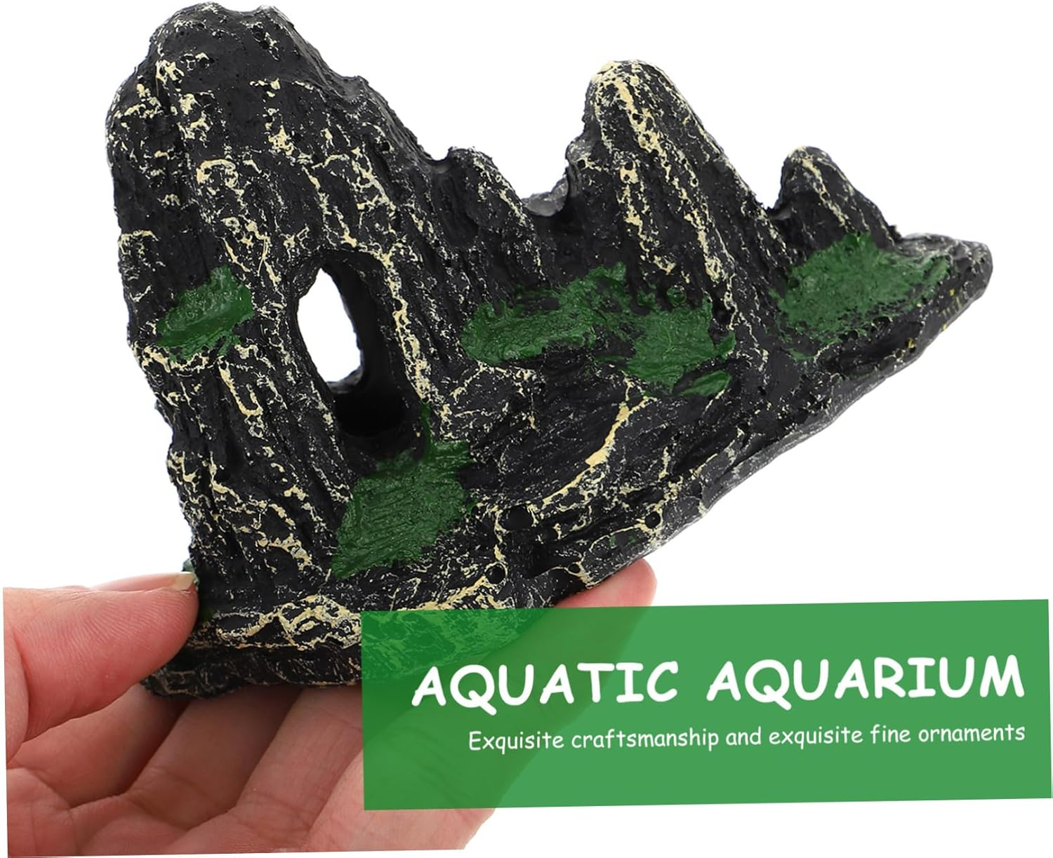 FONDOTIN Artificial Rockery Ornament Resin Simulation Hill Aquarium Landscaping Decoration Fish Tank Supply for Aquatic Pets and Home Aquariums image number 2