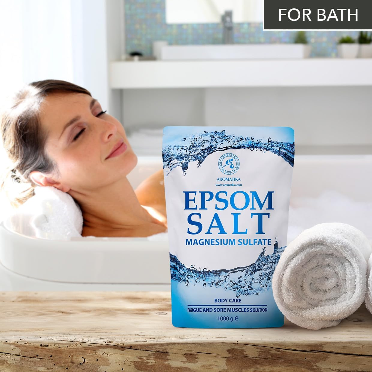 Epsom Salt Bath 1Kg - English Sea Salts for Soak - Relaxing - Good Sleep - Concentrated Magnesium Sulphate - Pure Epsom Salt - Muscle Relaxation and Skin Care image number 4