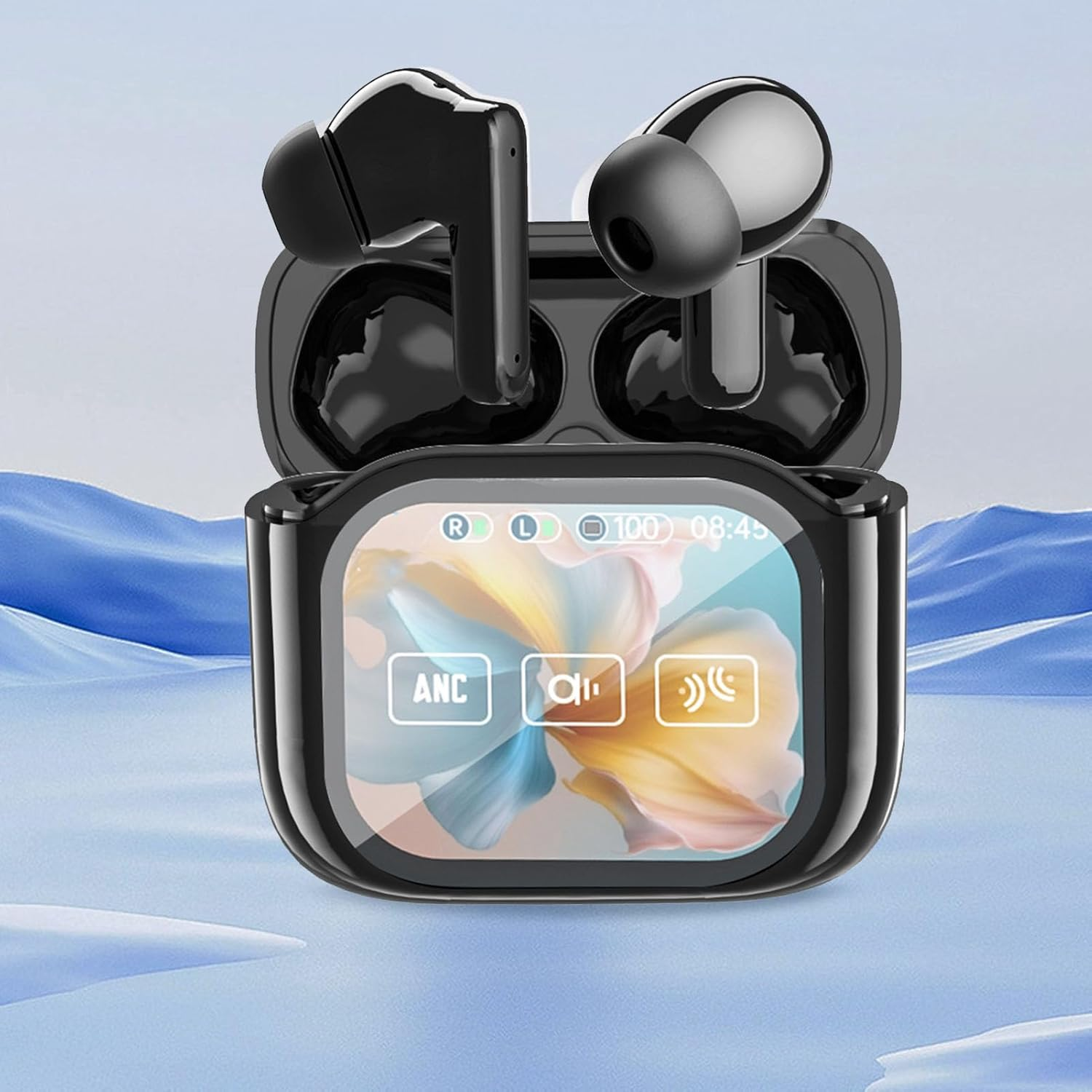 Luocute Language Translator Earbuds, Real Time Translation Earbuds, 144 Languages 5.4 Hifi with Color Screen Charging Case, Offers 6 Hours Play Time and 30 Hours Standby Time. (Black) image number 6