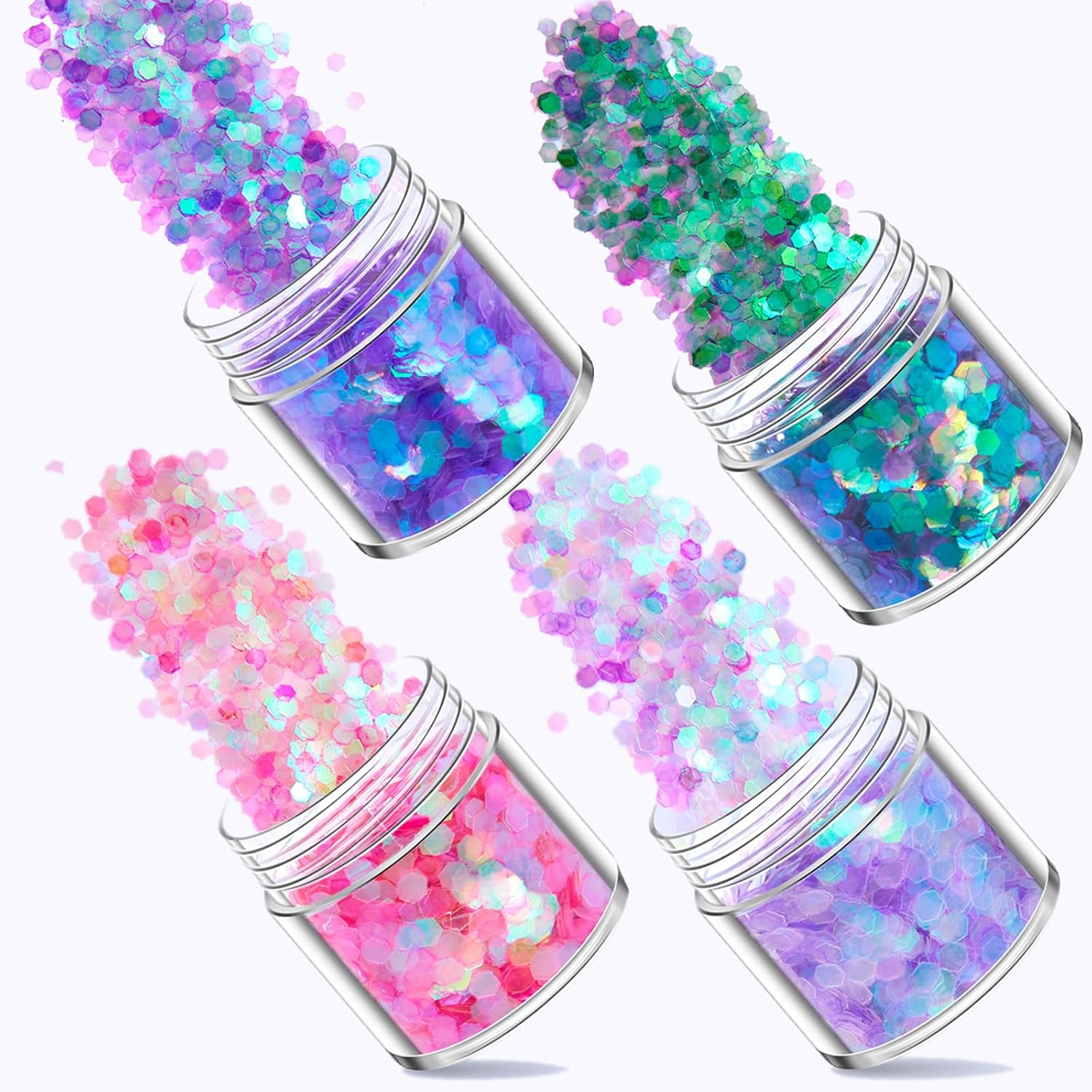 Roseflower Holographic Chunky Glitter, Mix Multi Flakes Dreams Iridescent Festival Cosmetic, Body Face Eye Hair Nail & Eyeshadow, Decoration Perfect Halloween, Resin, Slime, Tumbler, Craft, Makeup - 10 image number 6