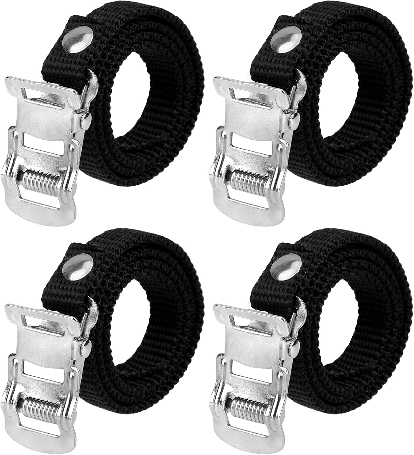 Mozeat Lens 4 PCS Bicycle Pedal Toe Straps Universal Replacement Foot Pedal Straps for Bicycles or Exercise Bike Spin image number 2