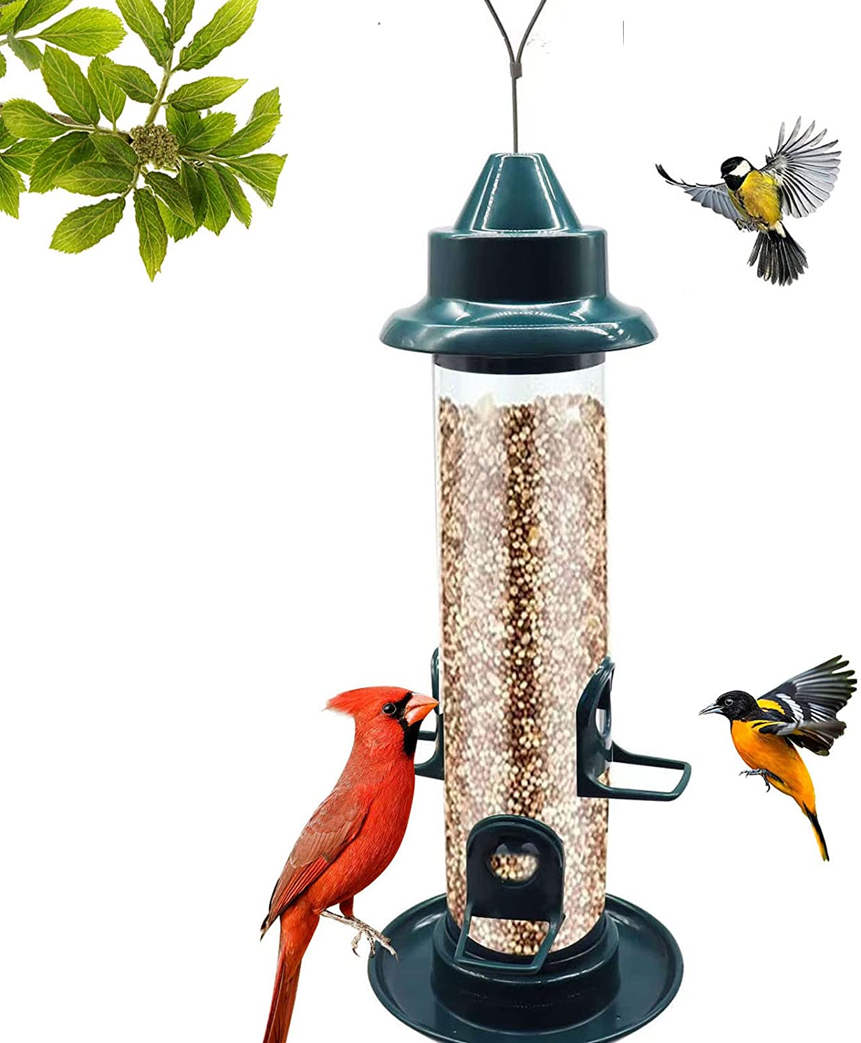 Wild Bird Feeder Plastic Bird Feeders for Outdoors Hanging Humming Bird Feeders for Garden Yard outside Decoration,Fits for Cardinals, Finches, Chickadees Etc. image number 6