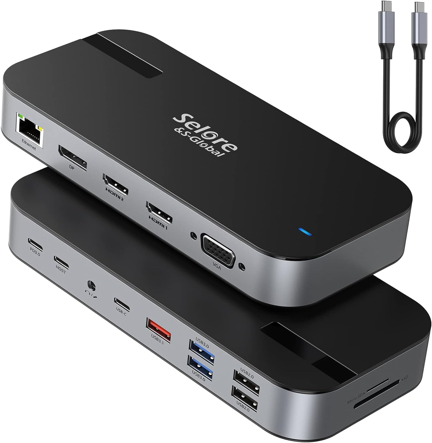 USB C Hub 6 in 1 USB C Adapter to HDMI 4K, USB 3.0 Ports, SD/TF Card Reader USB C Docking Station Dock for Macbook Air/Pro Chromebook Surface HP