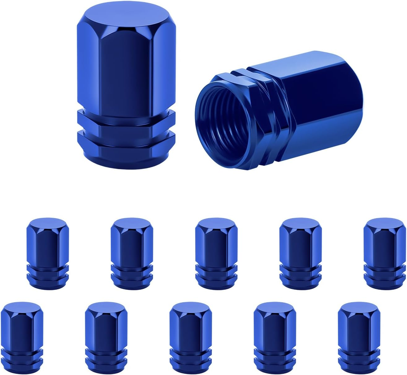 Tire Valve Caps,10 Pack Universal Air Valve Car Tire Valve Stem Caps Wheel Valve Covers Leak-Proof Air Protection Cap Fits Cars, Trucks, Bikes, Motorcycles, Bicycles (Blue) image number 6