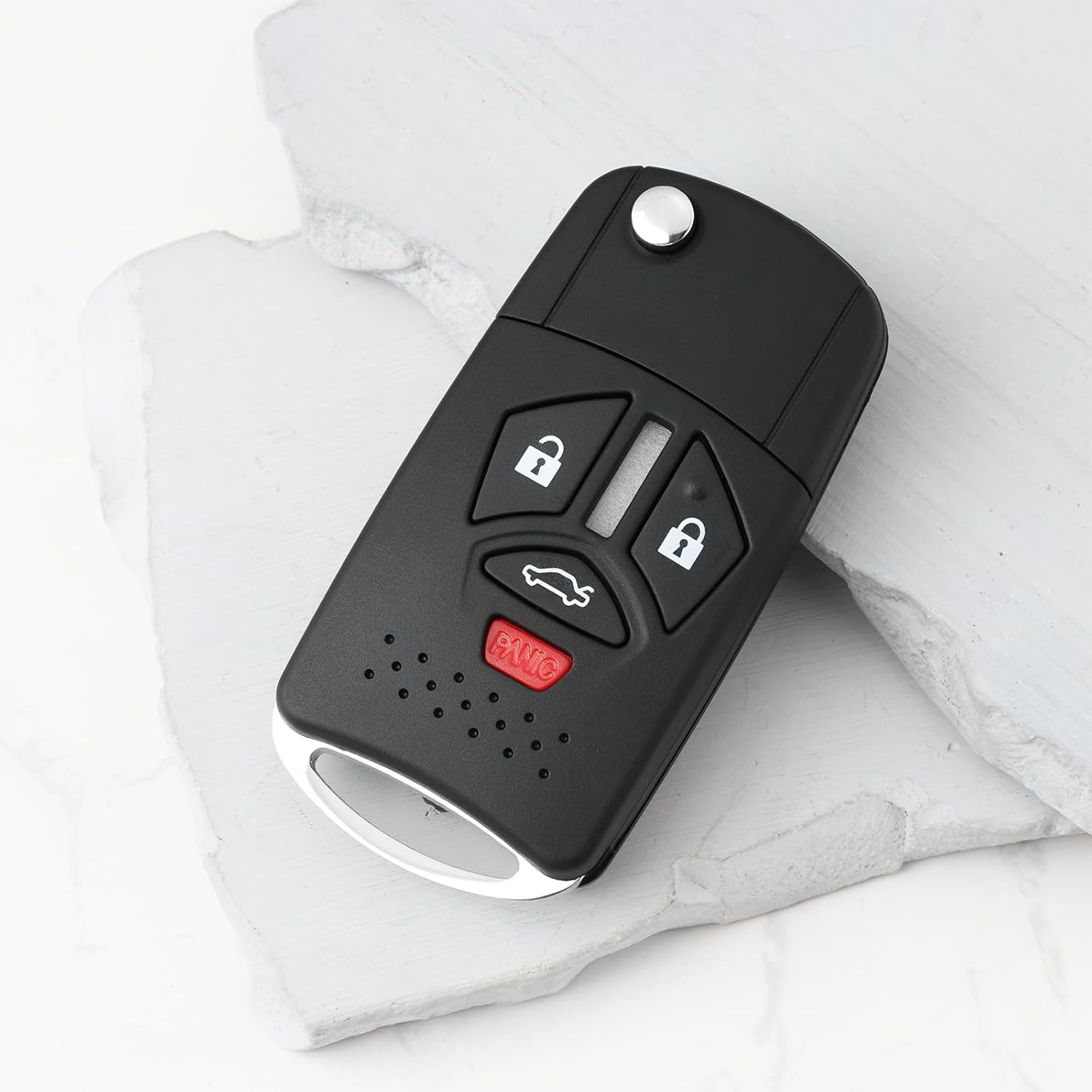 SING F LTD 3+1 Buttons Car Emote Key Shell Case Fob Right Slot Compatible with Mitsubishi Eclipse Lancer Galant image number 3