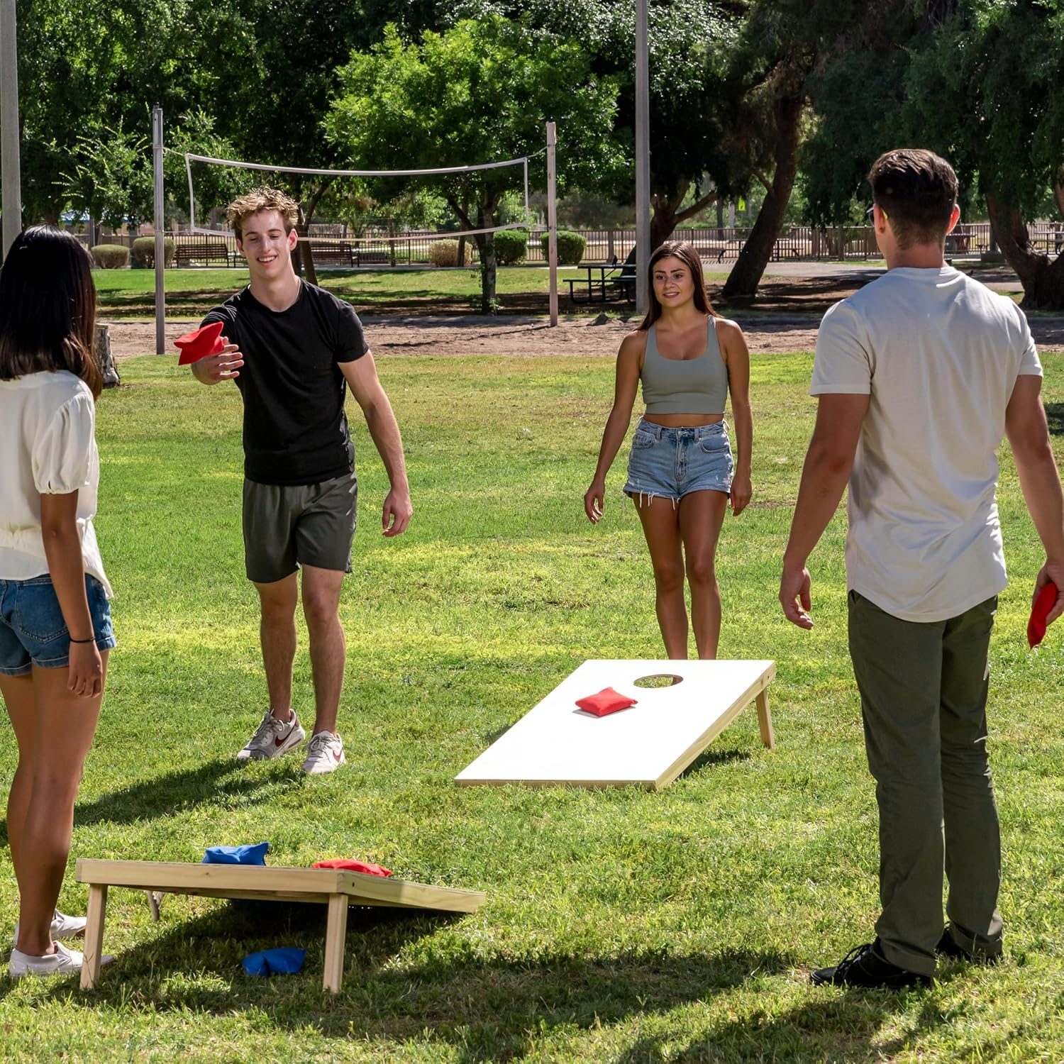 JOYIN 16 Pack Nylon Bean Bags 4.7 Inches Weather Resistant Fun Sports Outdoor Family Games Bean Bag Toss Carnival Toy Bean Bag Toss Game image number 4