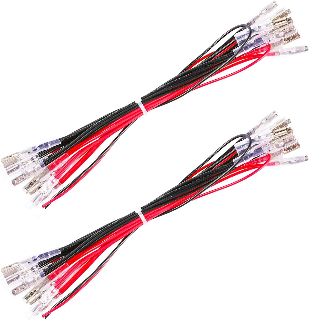 Guwarry 2 Pcs LED Power Cable Daisy Chain JST XH2.54 2Pin Plug to 0.110 Inch /2.8Mm Terminals Jumper Wire Harness Lighted up 20 LED Arcade Buttons for Arcade USB Encoder, MAME, Arcade1Up, Raspberry Pi image number 4