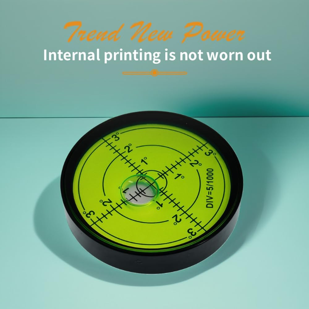 The Yan He 60X12Mm Metal Horizontal Bubble Level, round Bubble Level Ruler Correction 15'/2Mm, Black Green image number 5