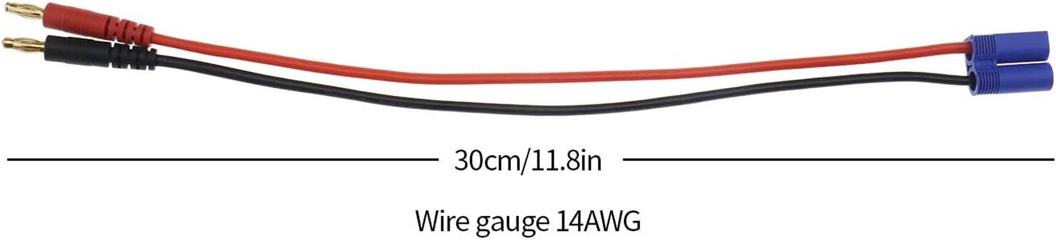 VGOL 2Pcs EC5 Plug to 4Mm Banana Charger Cable, Fit for RC Lipo Battery Charging - 12Inch(14Awg) image number 3