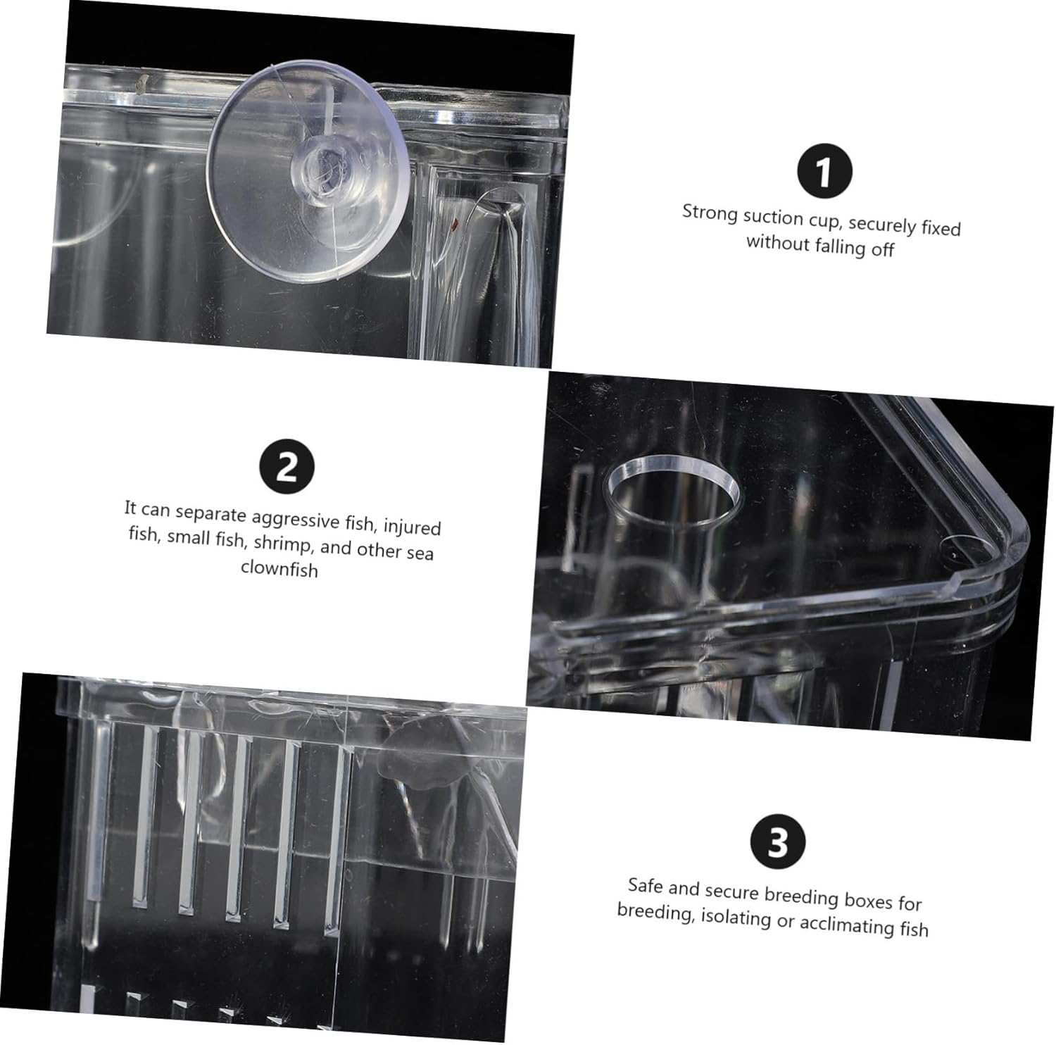 Abaodam 2Pcs Aquarium Fish Breeding Box Isolation Box with Suction Cups Large Double-Layer Hatchery Incubator for Tank Aquatic Pets Random Color image number 1