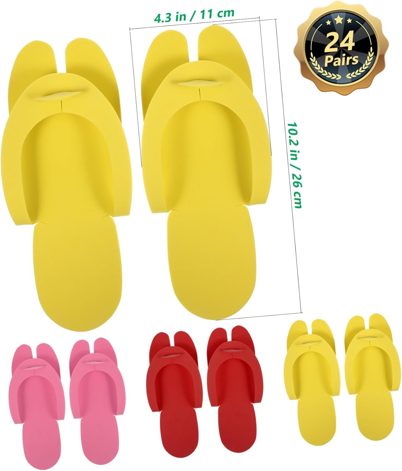 24 Pair Disposable Folding EVA Slippers Unisex Lightweight Breathable Travel Hotel Single Use Slip Resistant Indoor Footwear for Guests Mixed Colors image number 5