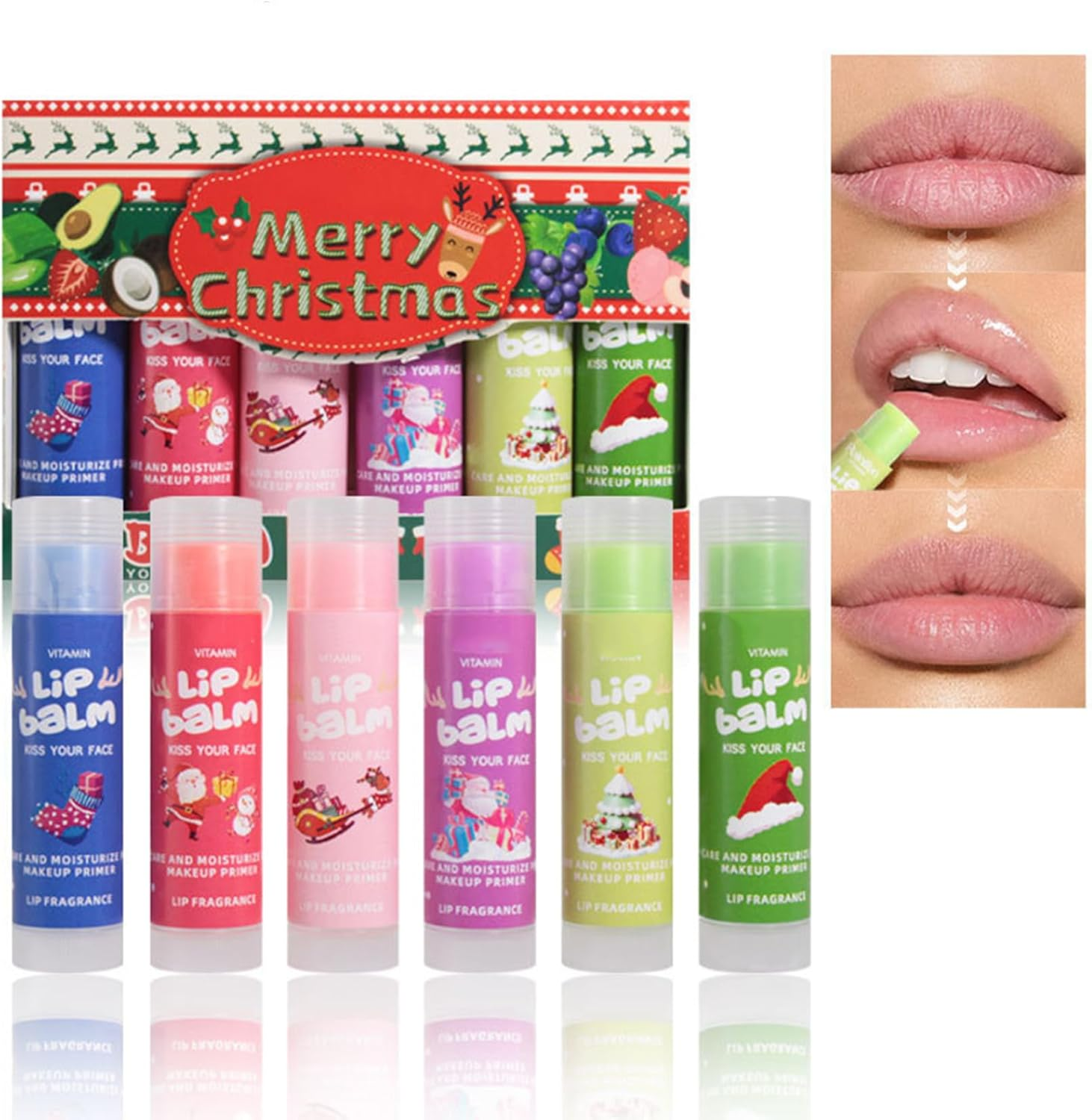 Yhong 6 Piece Fruity Lip Balm Collection Set Moisturizing Lip Care for Women Men Kids Multicolor One Size image number 1