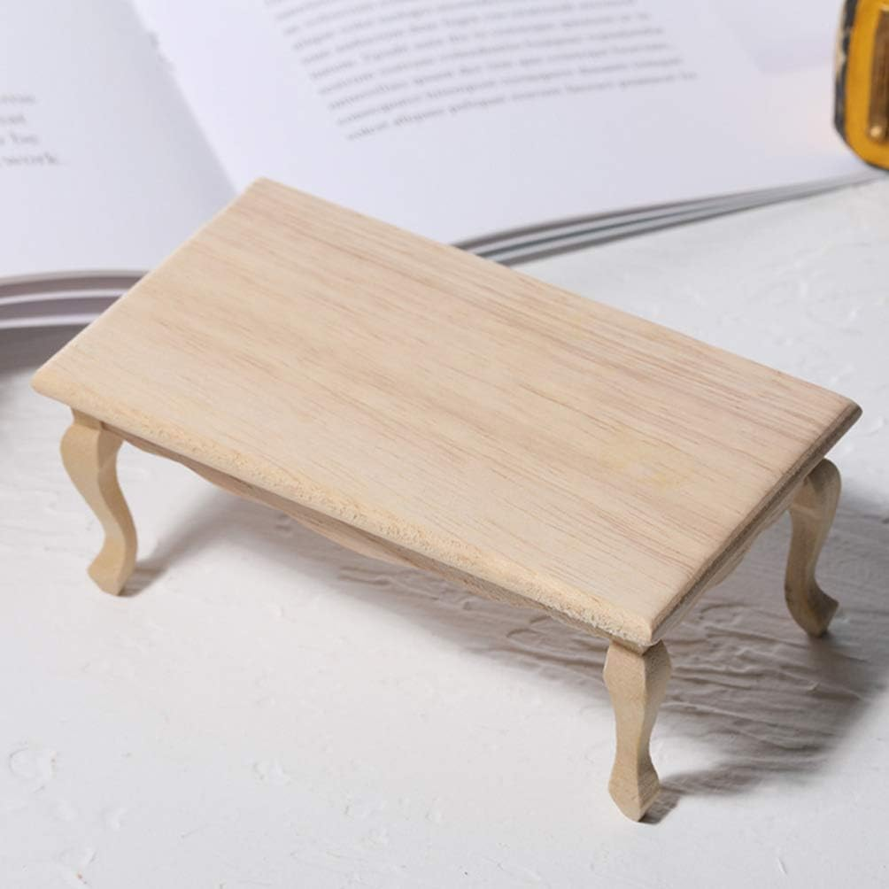 TOYANDONA Dollhouse Table 1:12 Miniature Miniature Tea Table Wooden Furniture Model Mini House Accessory for Dollhouse Fairy Garden image number 1