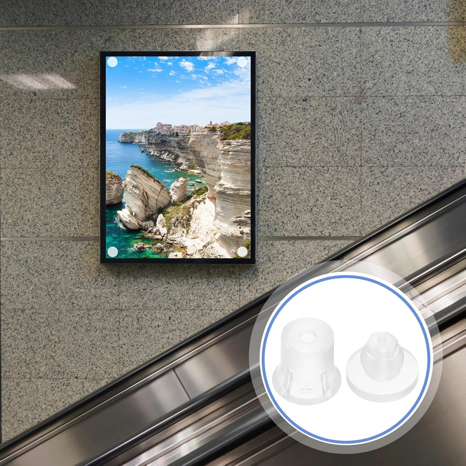 SEWOART 10 Sets 20&times;20Mm Acrylic Mirror Nails with Screws for Wall Mounting Advertising Signs and Glass Decor, Invisible Fixing Hardware for Home, Office, and Store Use