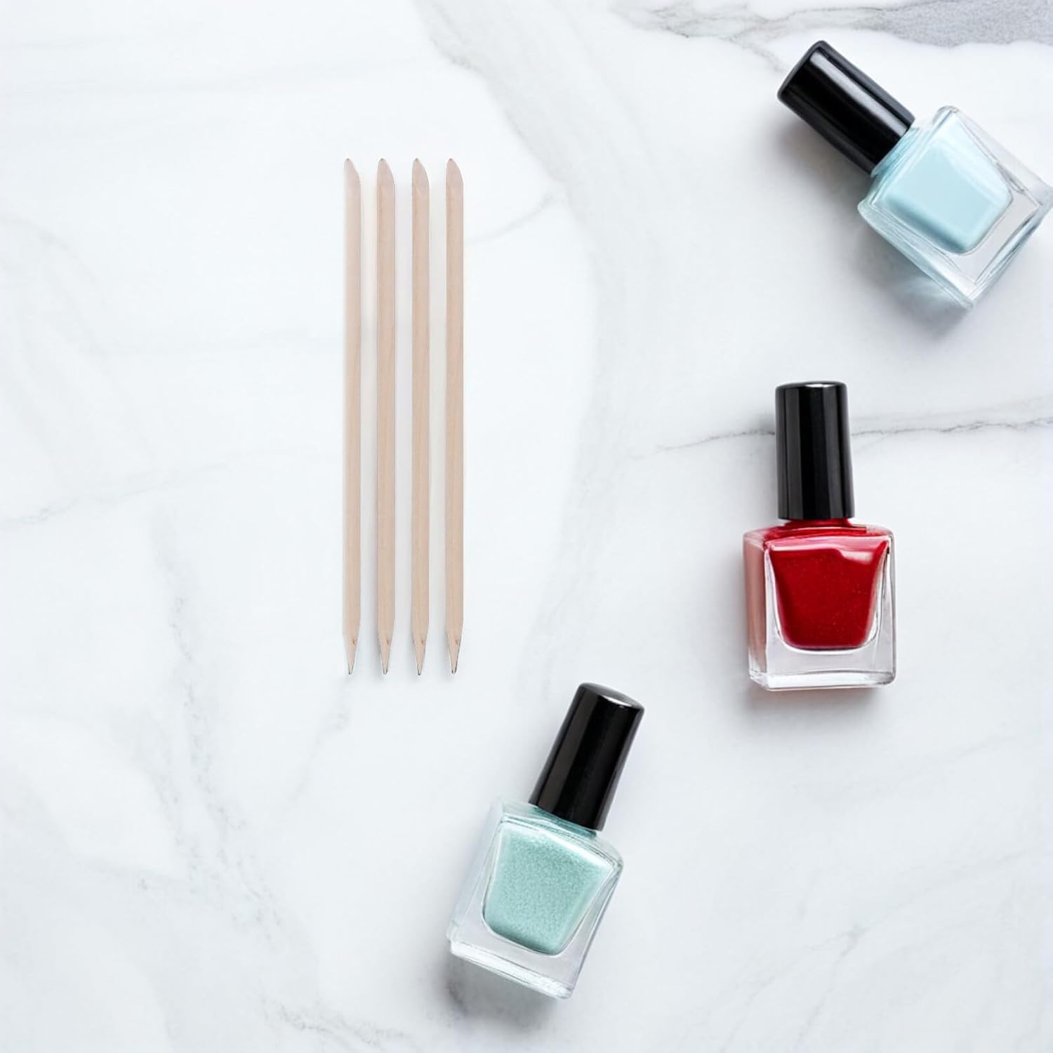 Mikinona 600Pcs Bamboo Double-Ended Nail Art Sticks 114Mm Manicure Pedicure Cuticle Pushers Nail Care Tools for Professional Accessories