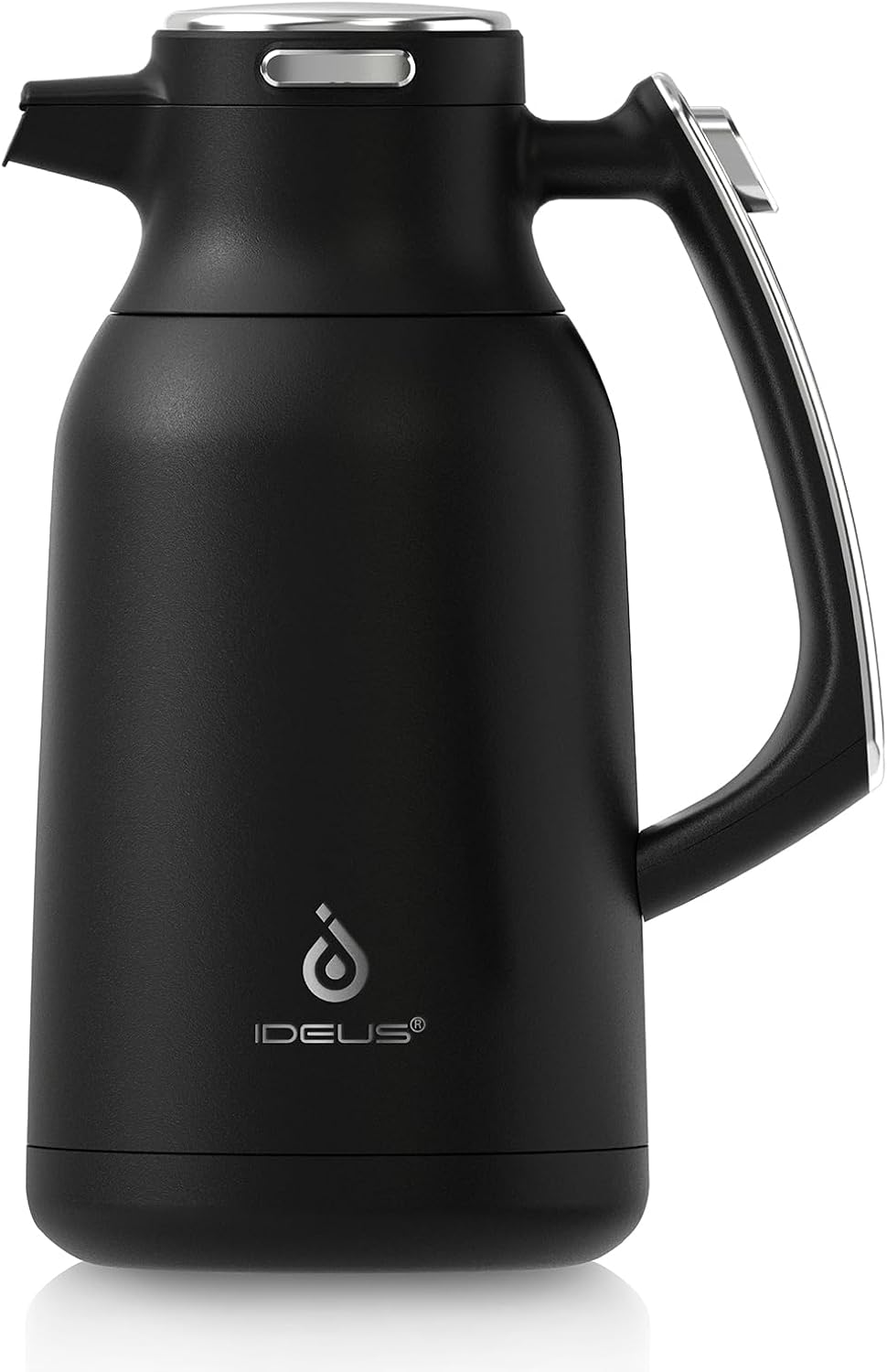 IDEUS Vacuum Insulated Coffee Carafe, 68 Oz (2 Liters) Stainless Steel Milk Jug Thermal Tea Pot Hot & Cold Water Beverage Dispenser (Coral)