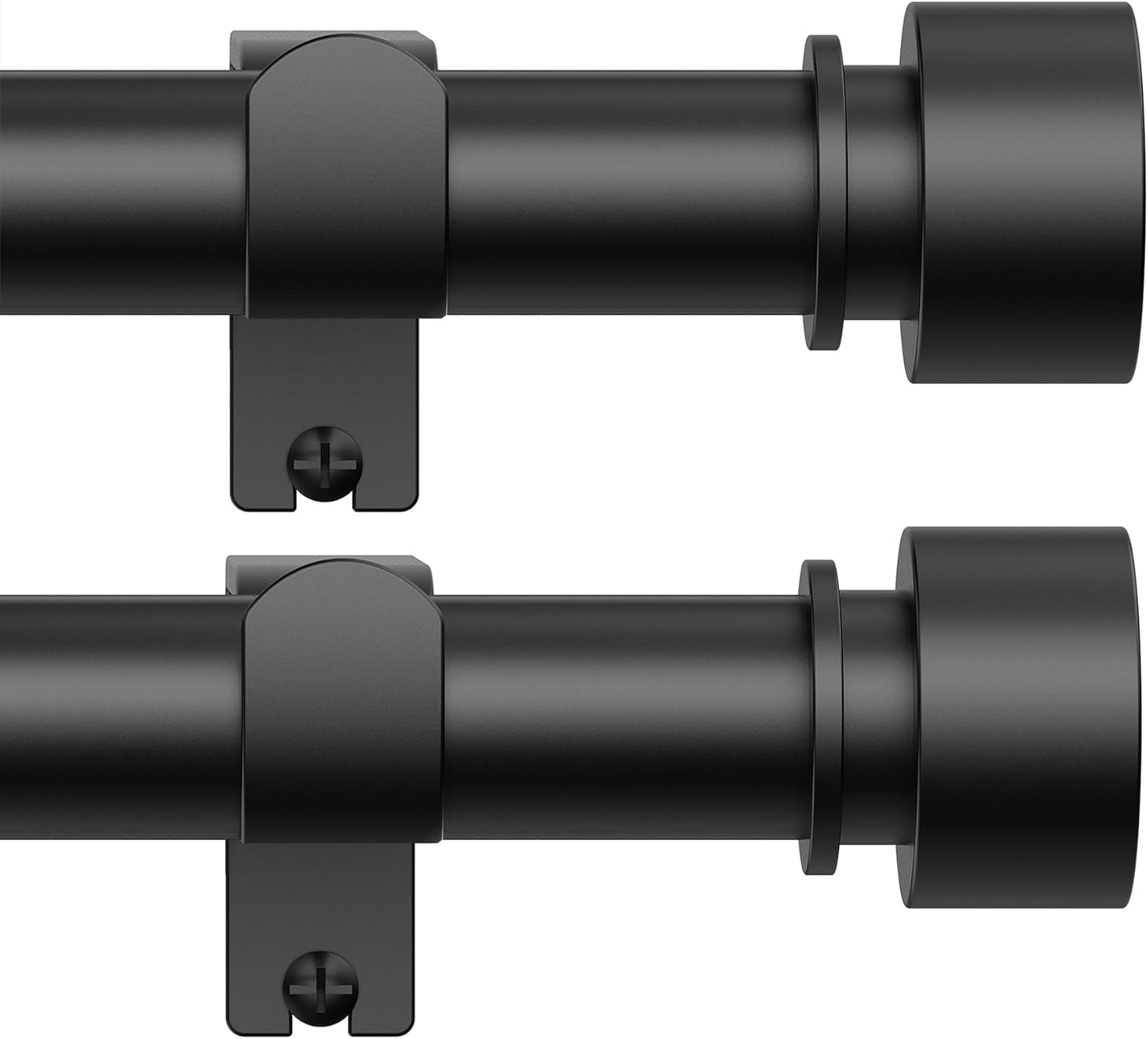 Curtain Rods 304 Cm, 327-Cm Rod, Adjustable Length Heavy Duty Decorative Finials Diameter 2.2 Cm,10 Ft, Black image number 3